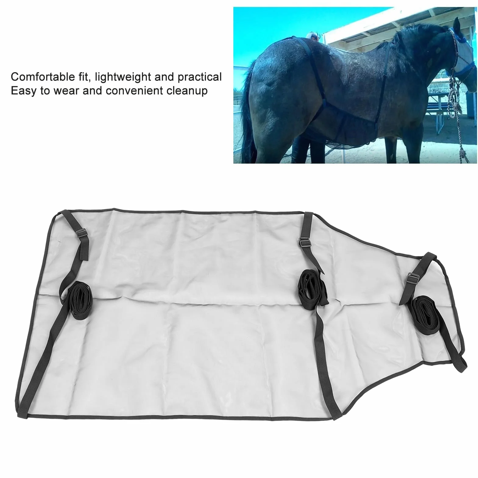 HEEPDD Protège-Ventre de Cheval, Bandage Corporel, Protection Contre Les Marques D'éperons, Protection du Ventre, Confortable, Réglable, Doux, Respirant, Léger, Anti-Rayures pour