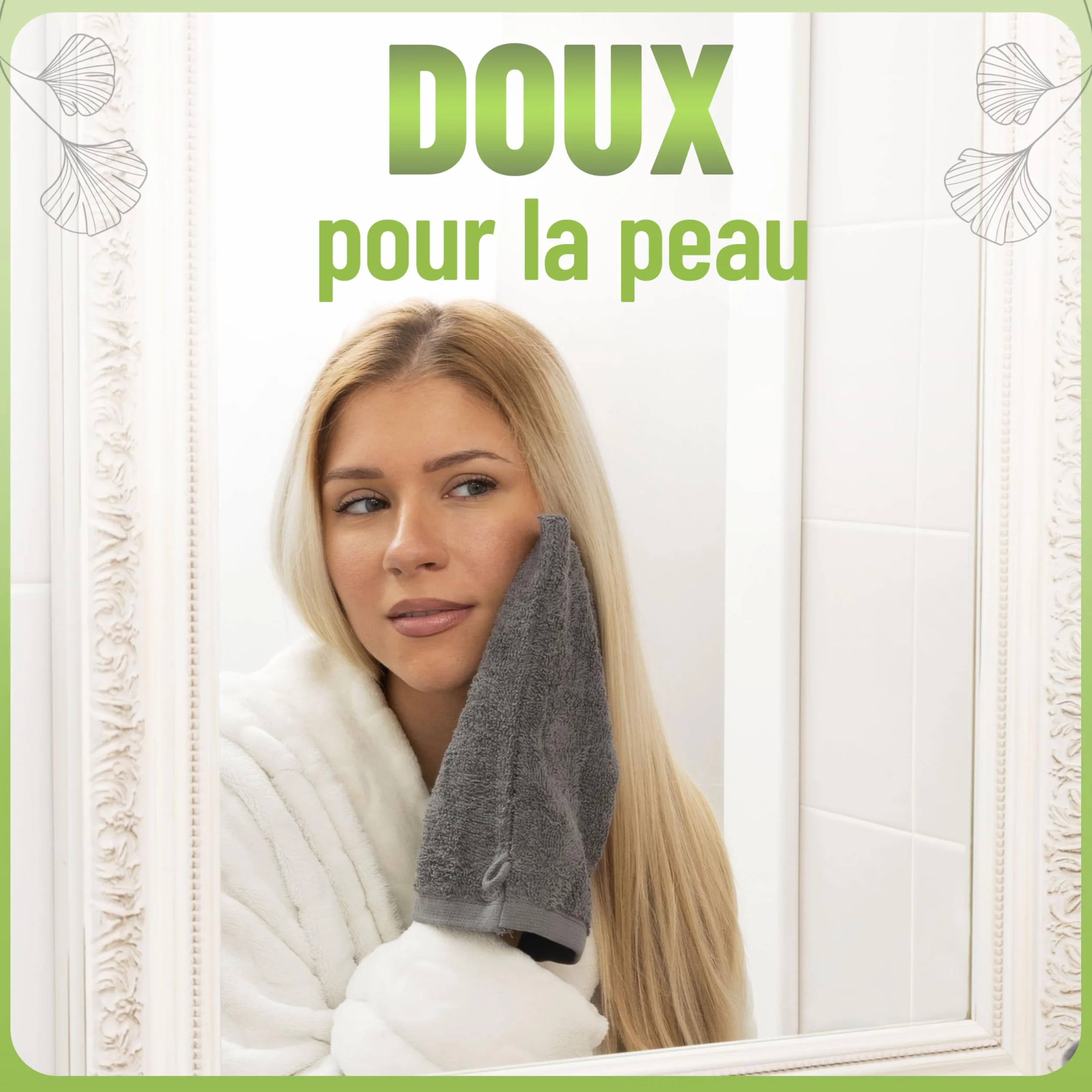 NatureMark Gants de Toilette en Frotte 100% Coton Gris Anthracite 15x21 cm