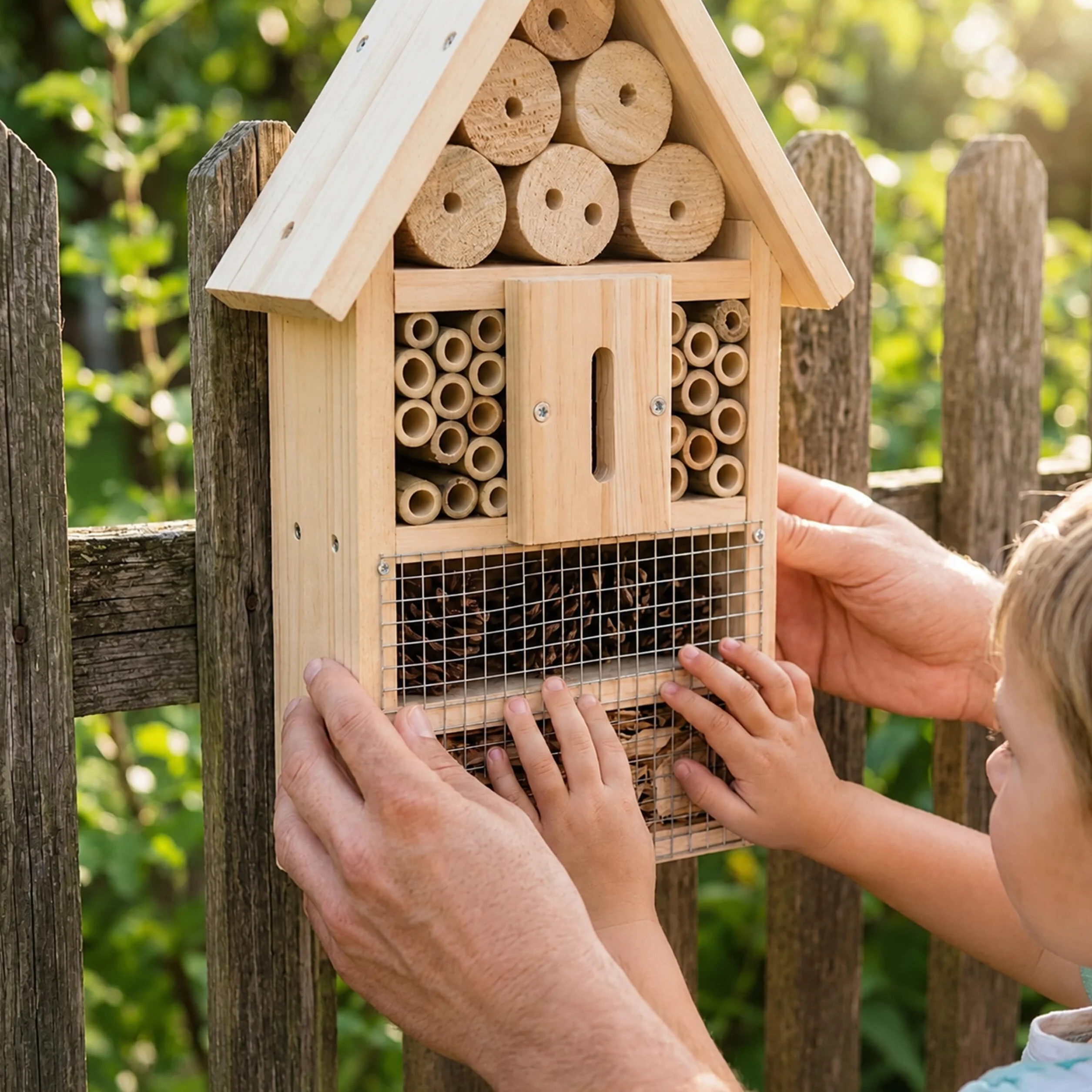 Relaxdays Hôtel à Insectes kit à Monter en Bois 30,5×17,5×6 cm à Suspendre Jardin