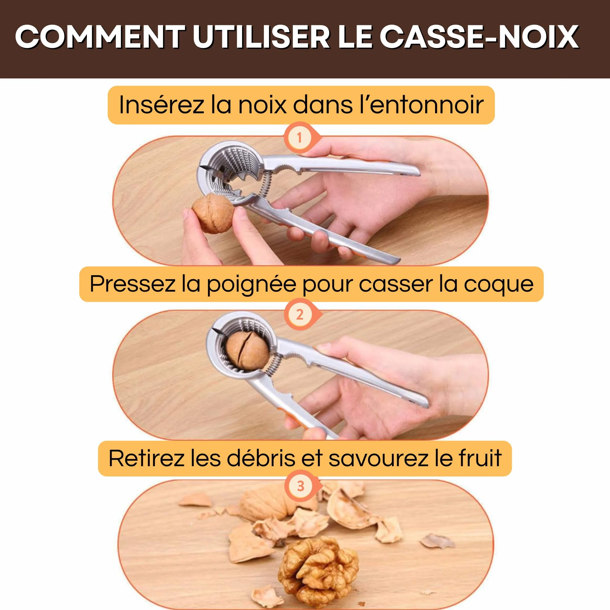 Pince Casse Noix et Noisettes Professionnel Acier | Casse Amandes | Ouvre Noix Puissant