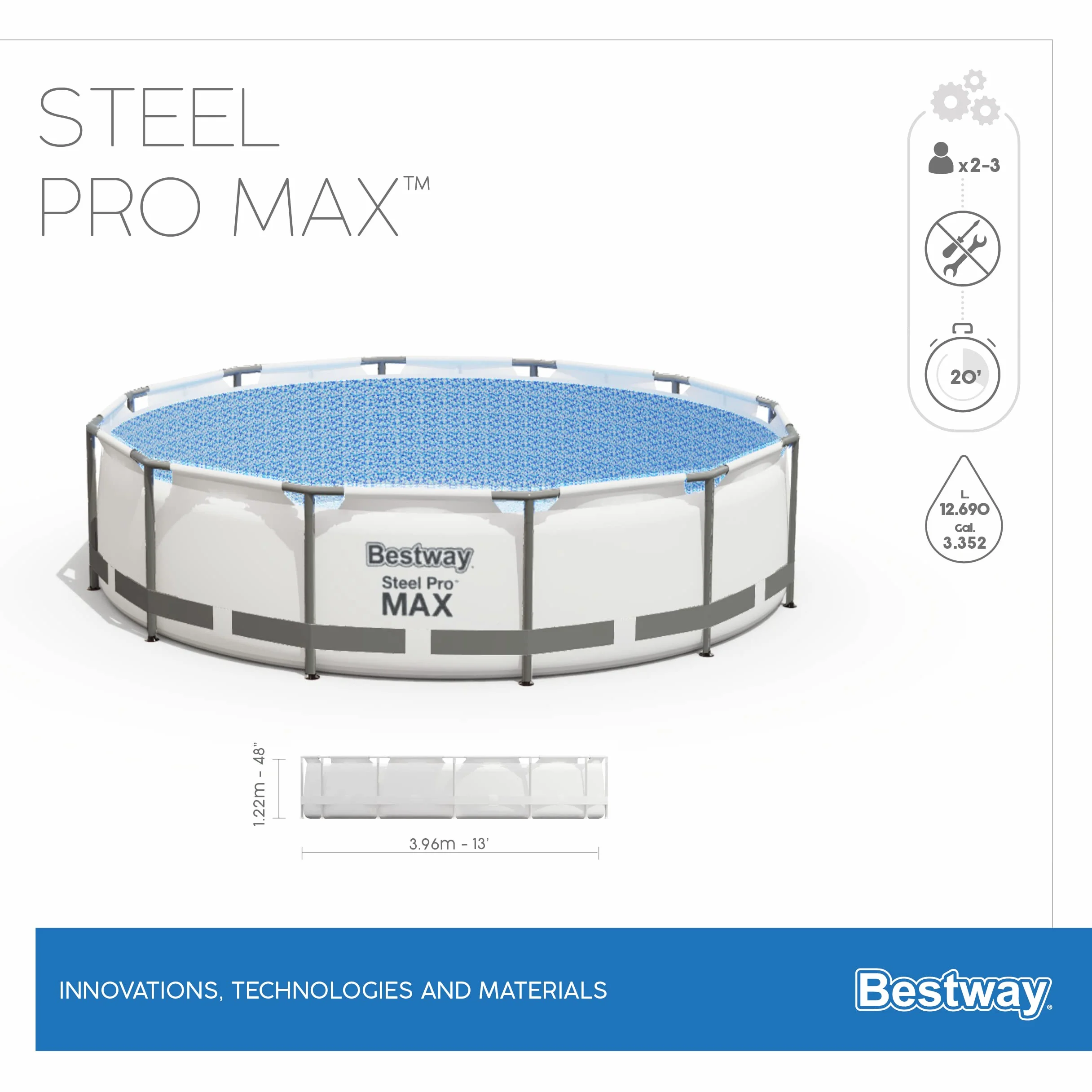 13' x 48" Pool Set 3.96m x 1.22m