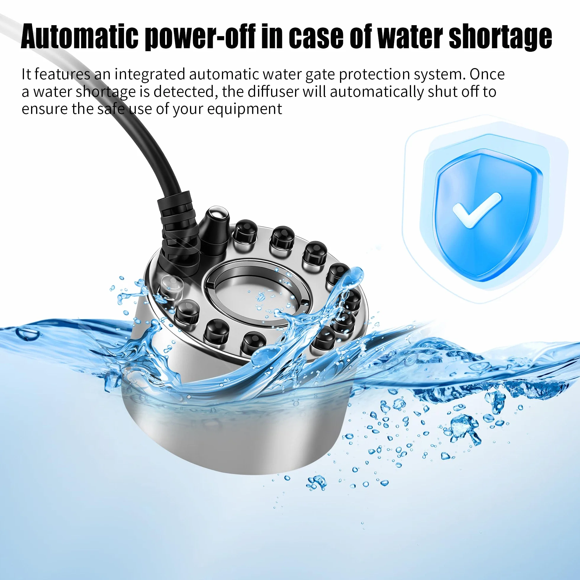 Brumisateur à Ultrasons Mini avec Adaptateur 24V pour Fontaine Étang Brouillard Décoration