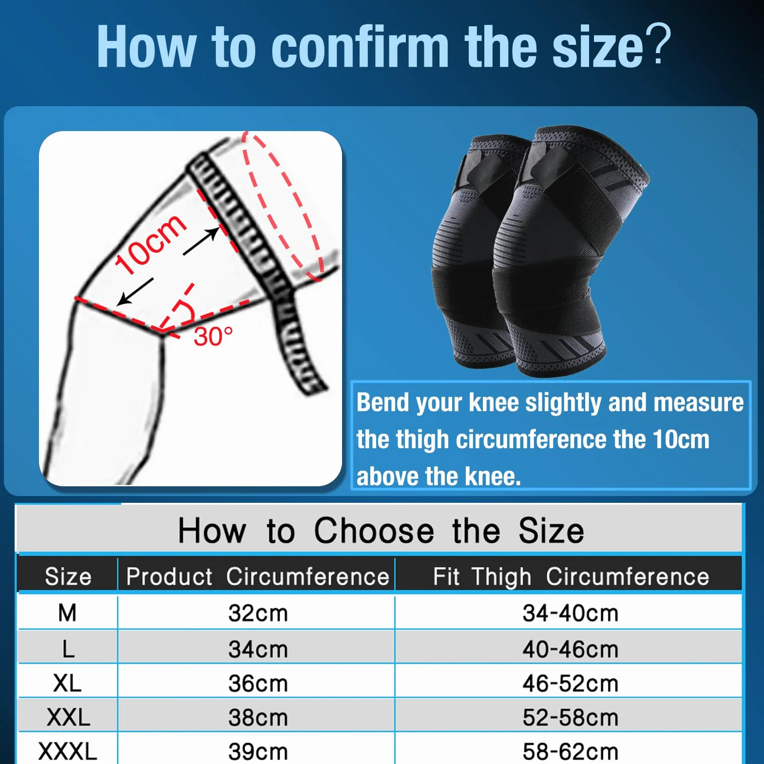 Genouillère Réglable (1 Paire) Genou Bandage Sport de Compression Élastique Mixte, Genouillère de Maintien Respirant et Antidérapant pour Basketball, Course, Gymnase K51B XL