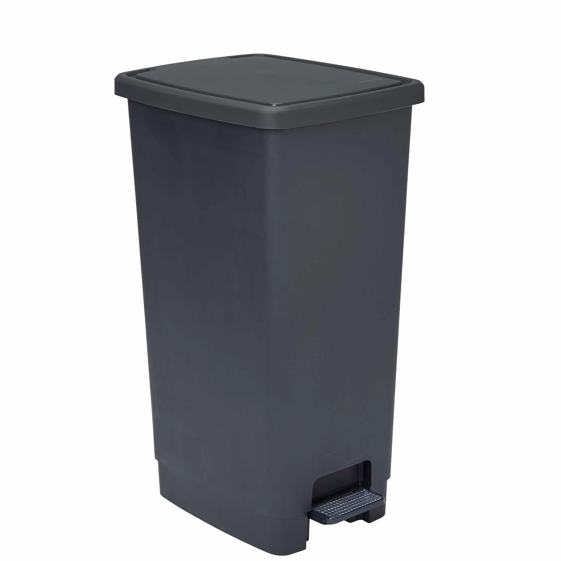 SUNDIS Poubelle à pédale 40 L rectangulaire plastique recyclé noir anthracite