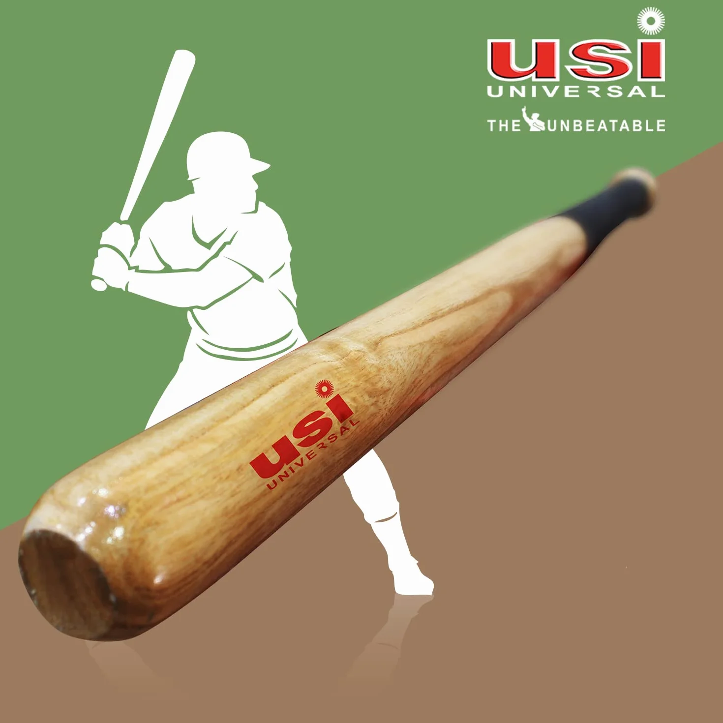USI UNIVERSAL THE UNBEATABLE Batte de baseball 785A Perfect Professional Basebat, batte de base en bois blanchi, bois de mûrier blanchi (longueur 86,4 cm, poids 750 g)