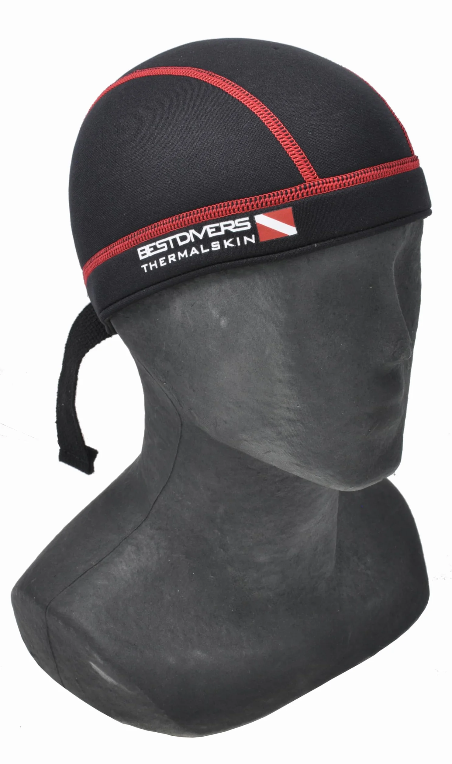 BEST DIVERS Bandana 3 mm NEOP. Noir/Rouge, Taille L-XL, Homme