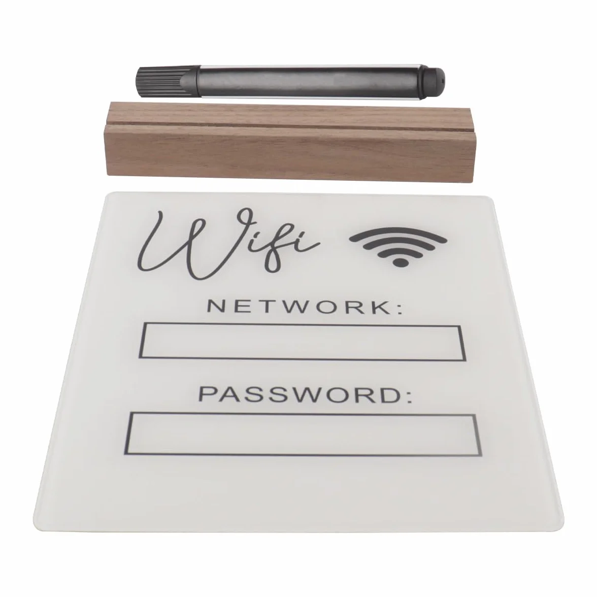 Tableau blanc mot de passe Wi-Fi acrylique noir décoration table maison bureau