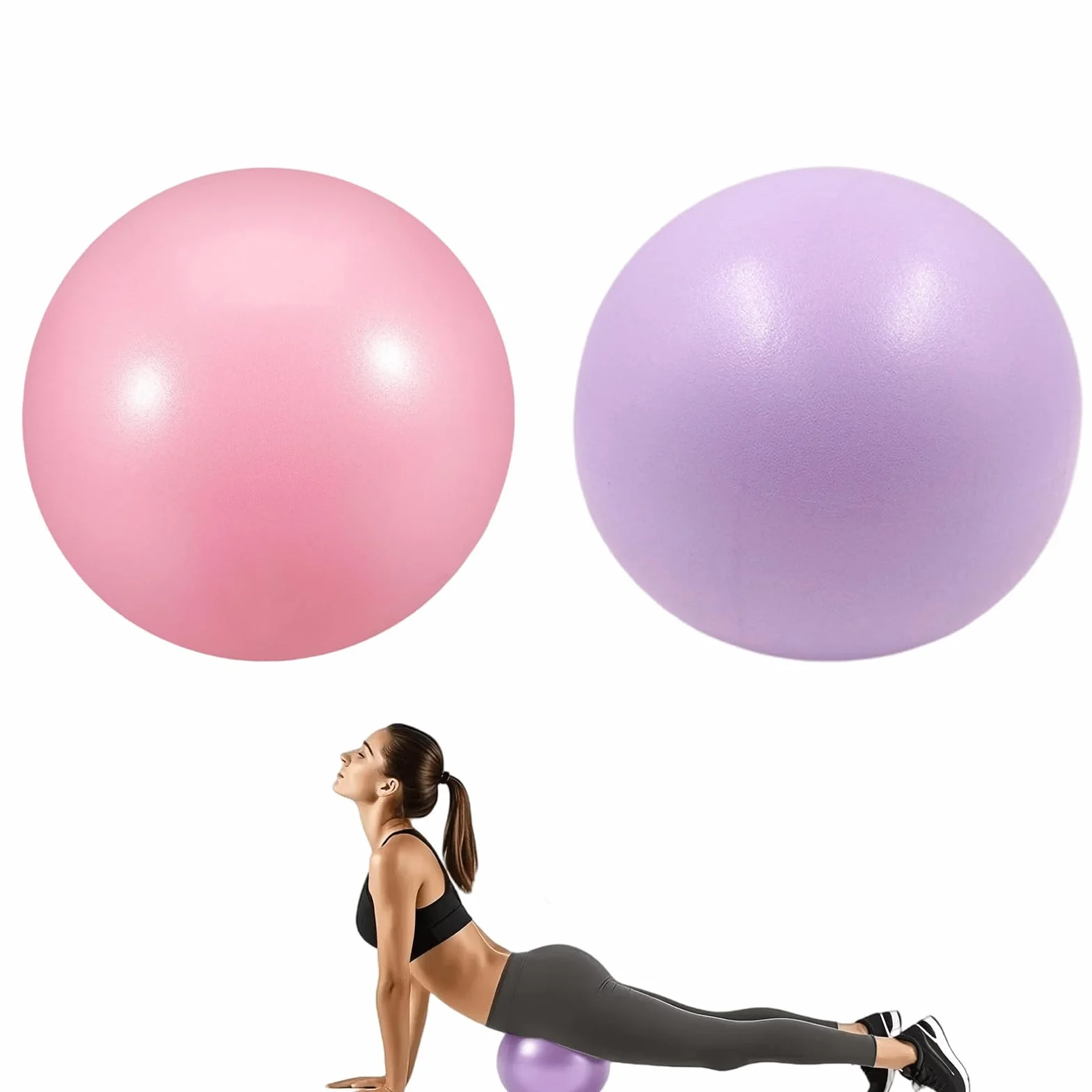 2 Pièces Ballon Pilates 25 cm,Balle Fitness,Ballon Paille,Petit Pilates Ball Plastique,Swiss Ball de Gym Yoga Grossesse Siege Bureau,Formation de Base、Thérapie Physique & Améliorer l'équilibre