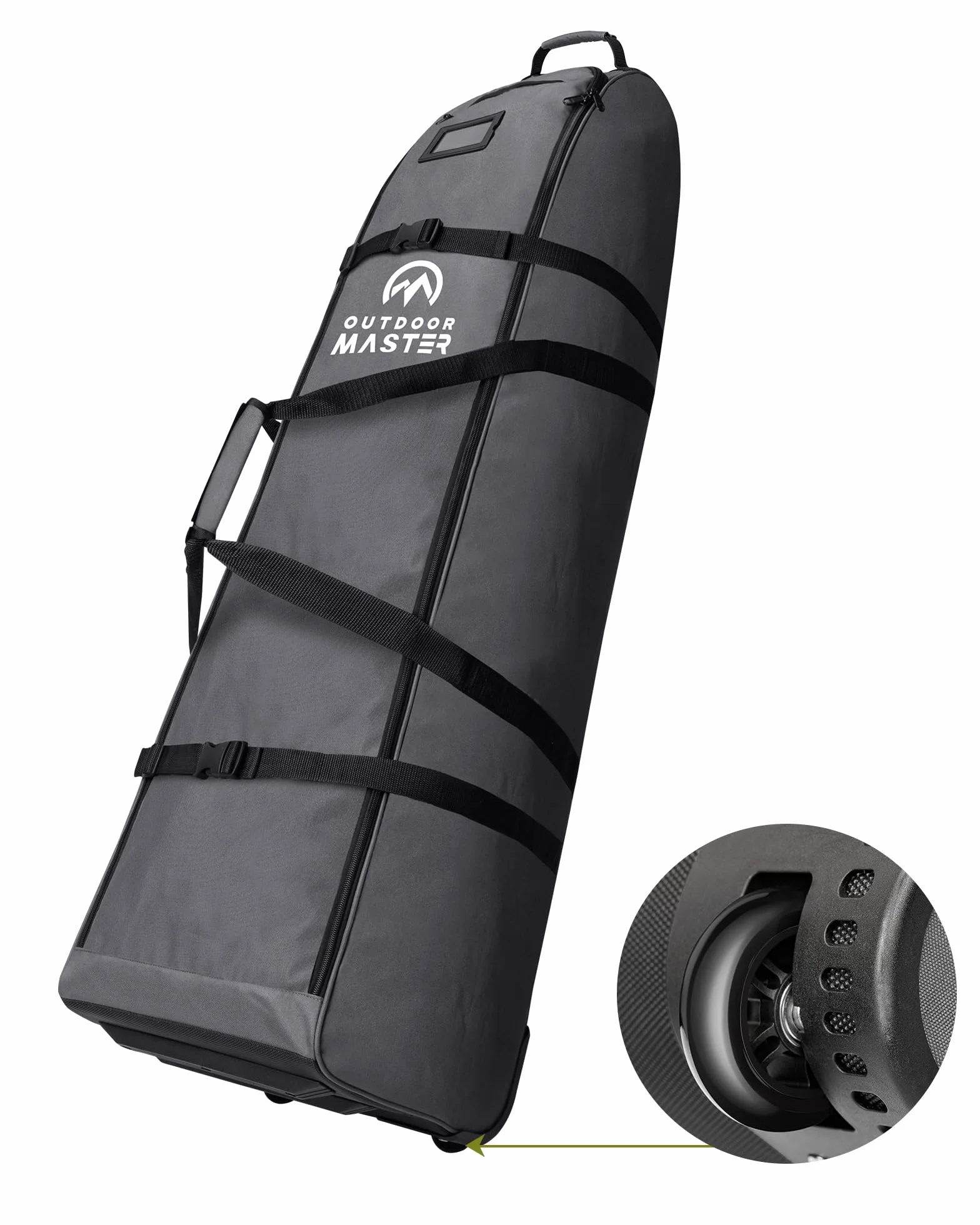 OutdoorMaster Sac de Voyage rembourré avec Roues renforcées, Oxford 900D très résistant à l'usure et imperméable, Sac de Golf Souple