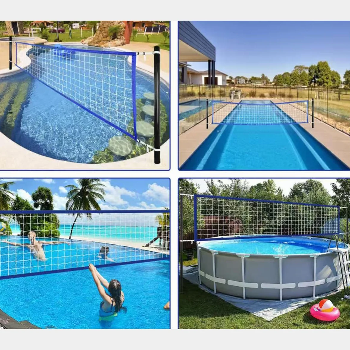 Filet de Volley de Remplacement pour Piscine 450×90 cm Filet de Volley Portable extérieur résistant pour Jeu Aquatique Plage Jardin fête d'été
