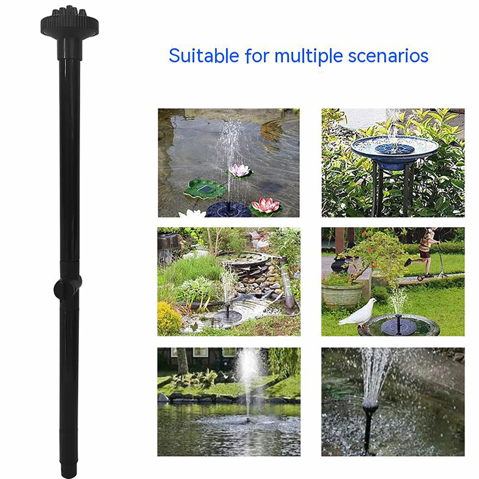 Buses de pompe à fontaine réglables Lot de 9 Noir pour pompe submersible jardin