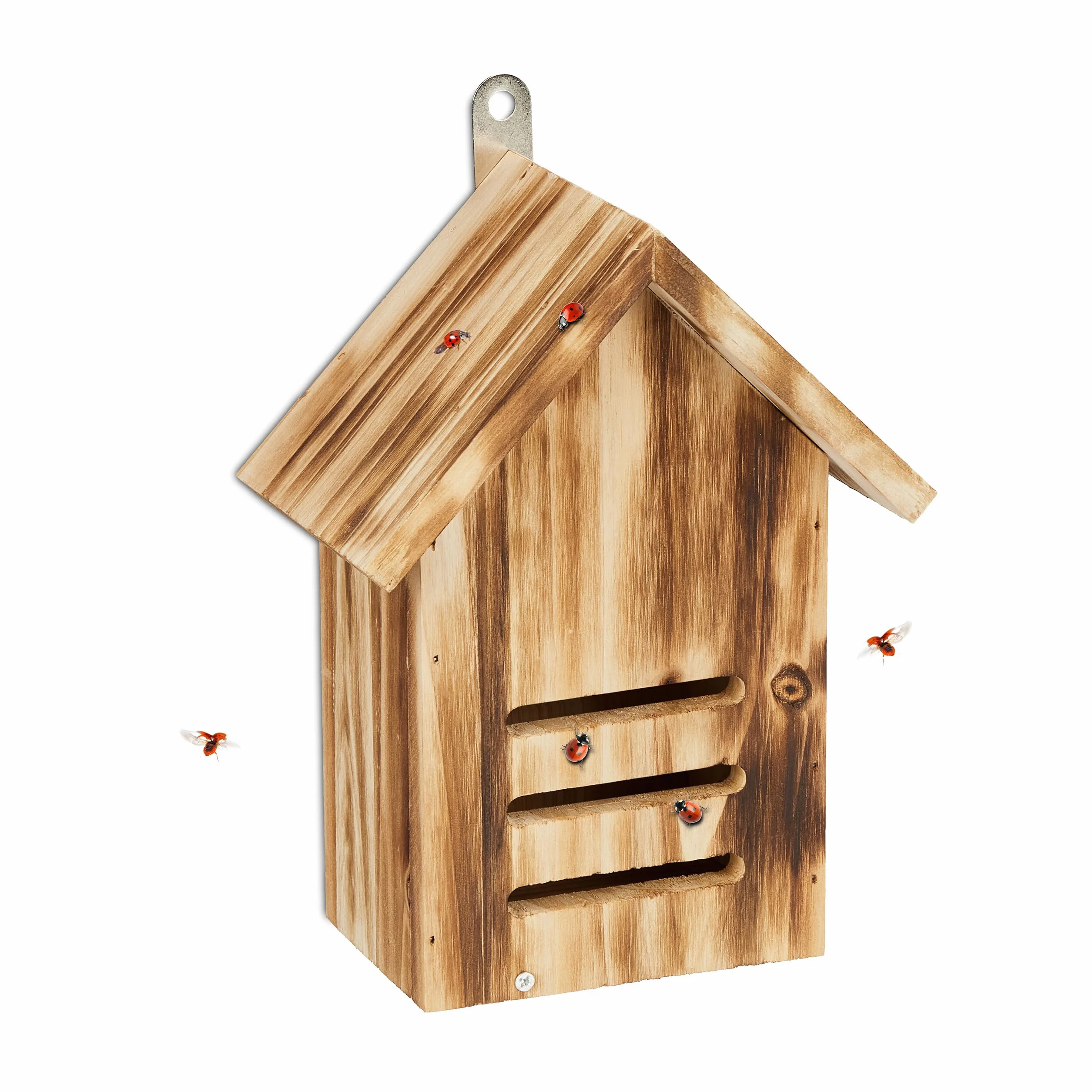 Relaxdays Hôtel à Insectes en Bois Non traité 22 x 17 x 10 cm Nature
