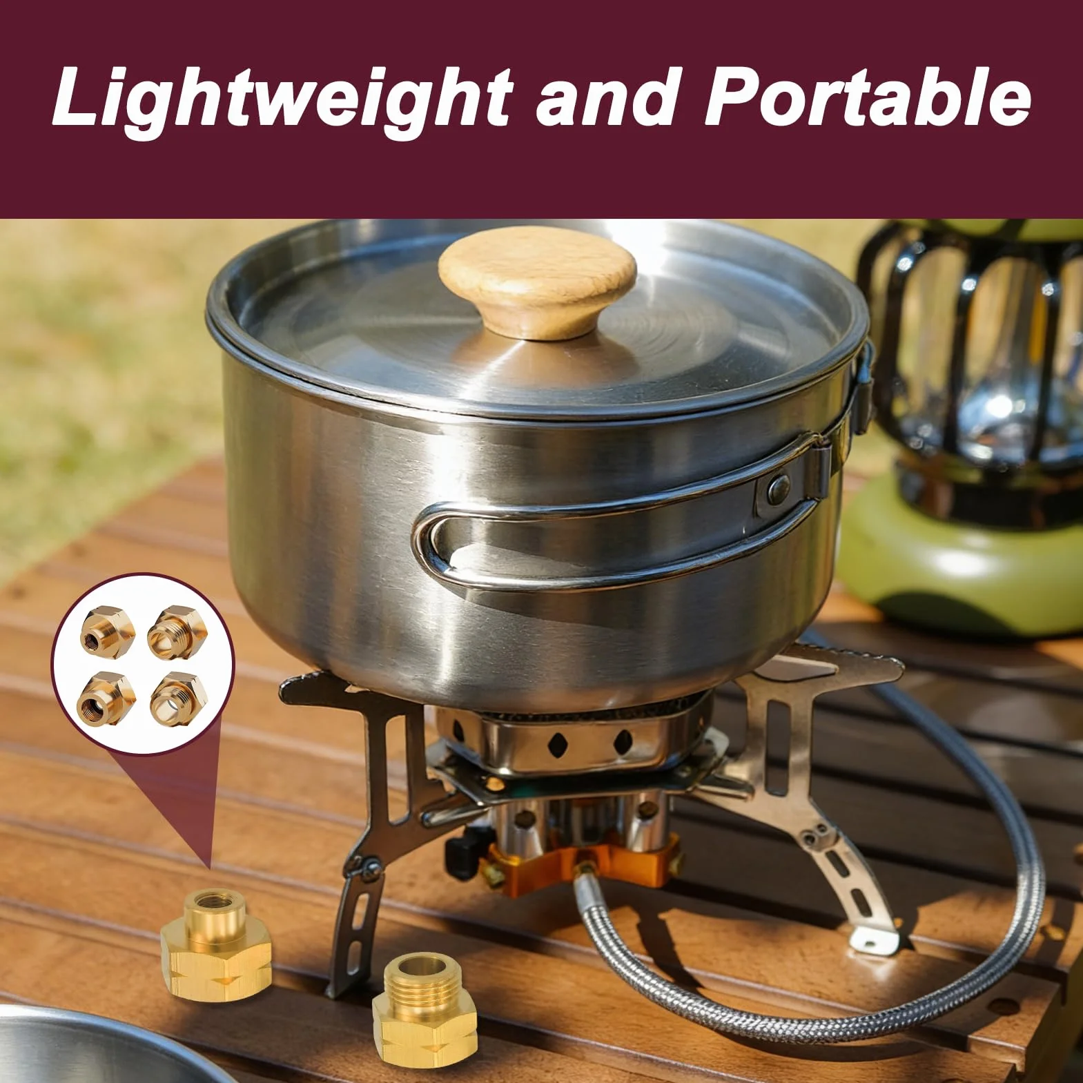 Lot de 4 Adaptateur Bouteille Gaz Européen, Raccord Gaz Laiton Camping Caravane Barbecue