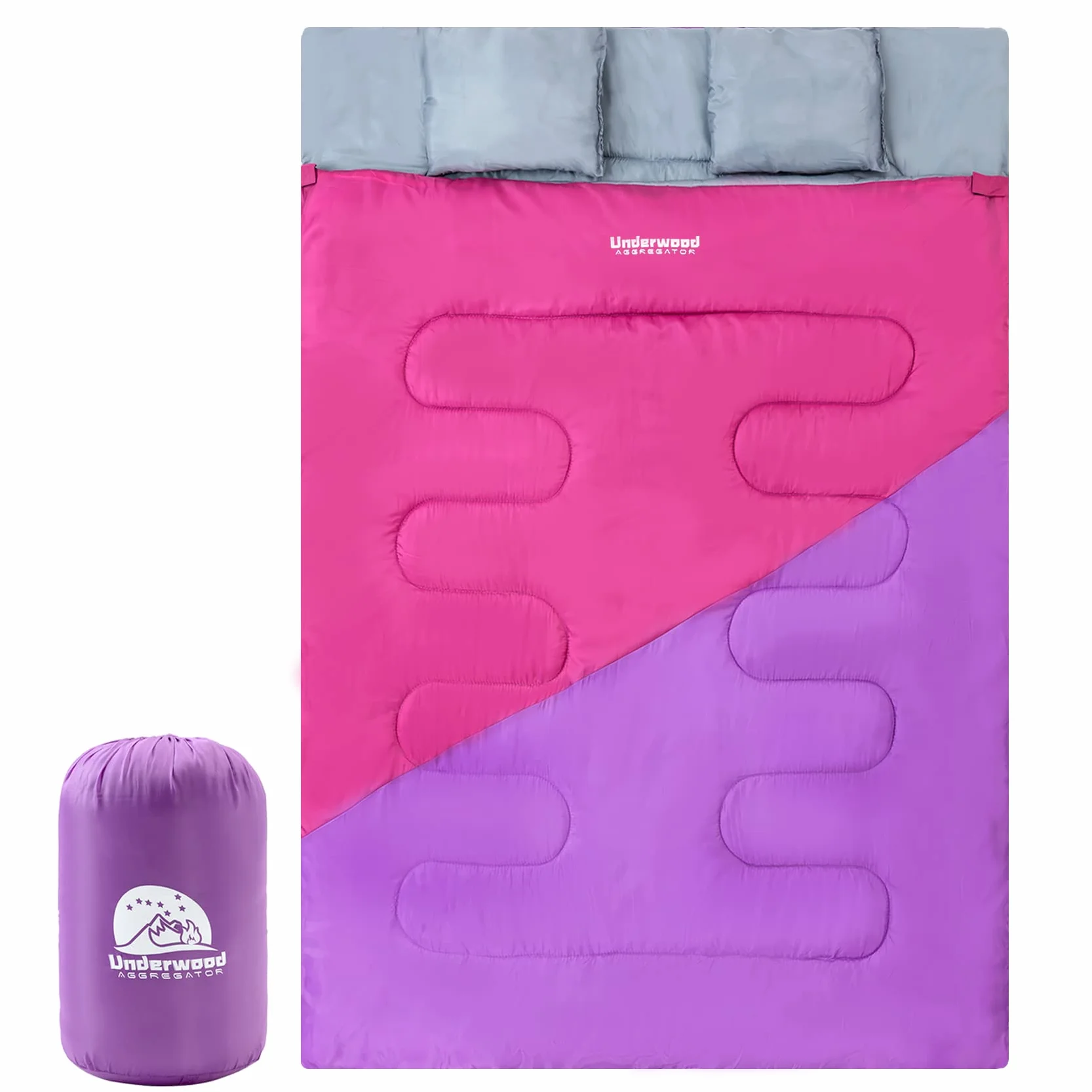 Sac de Couchage pour 2 Personnes - Sac à Couchage Double Adulte pour Camping, Sac de Couchage Compact pour 2 Places, Sac de Couchage Léger pour Enfants par Un