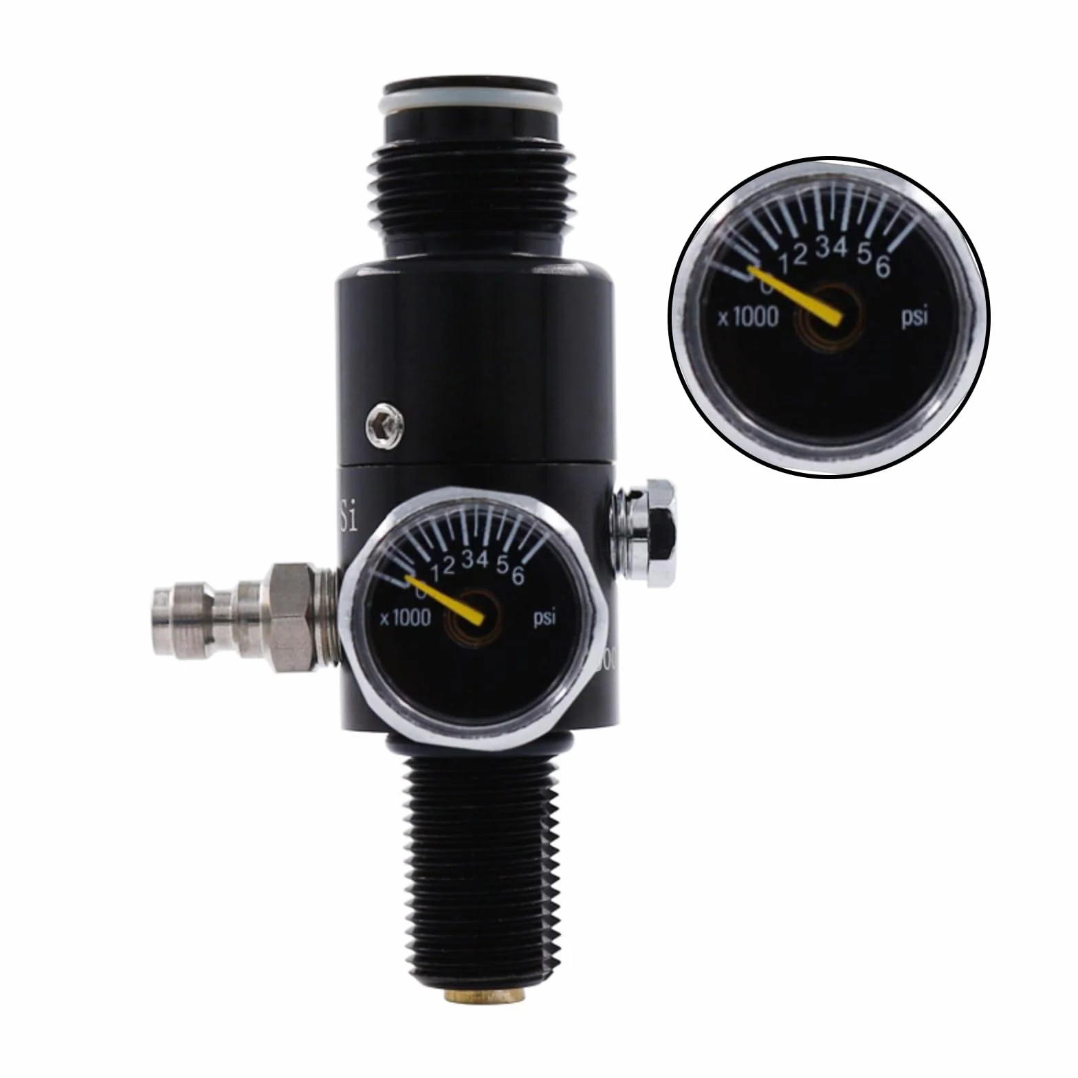 TUXING Régulateur de réservoir d'air de Paintball 4500PSI, Régulateur de Paintball Durable en Aluminium, pour l'industrie, M18*1.5, (Entrée 4500psi, Sortie 2200psi)