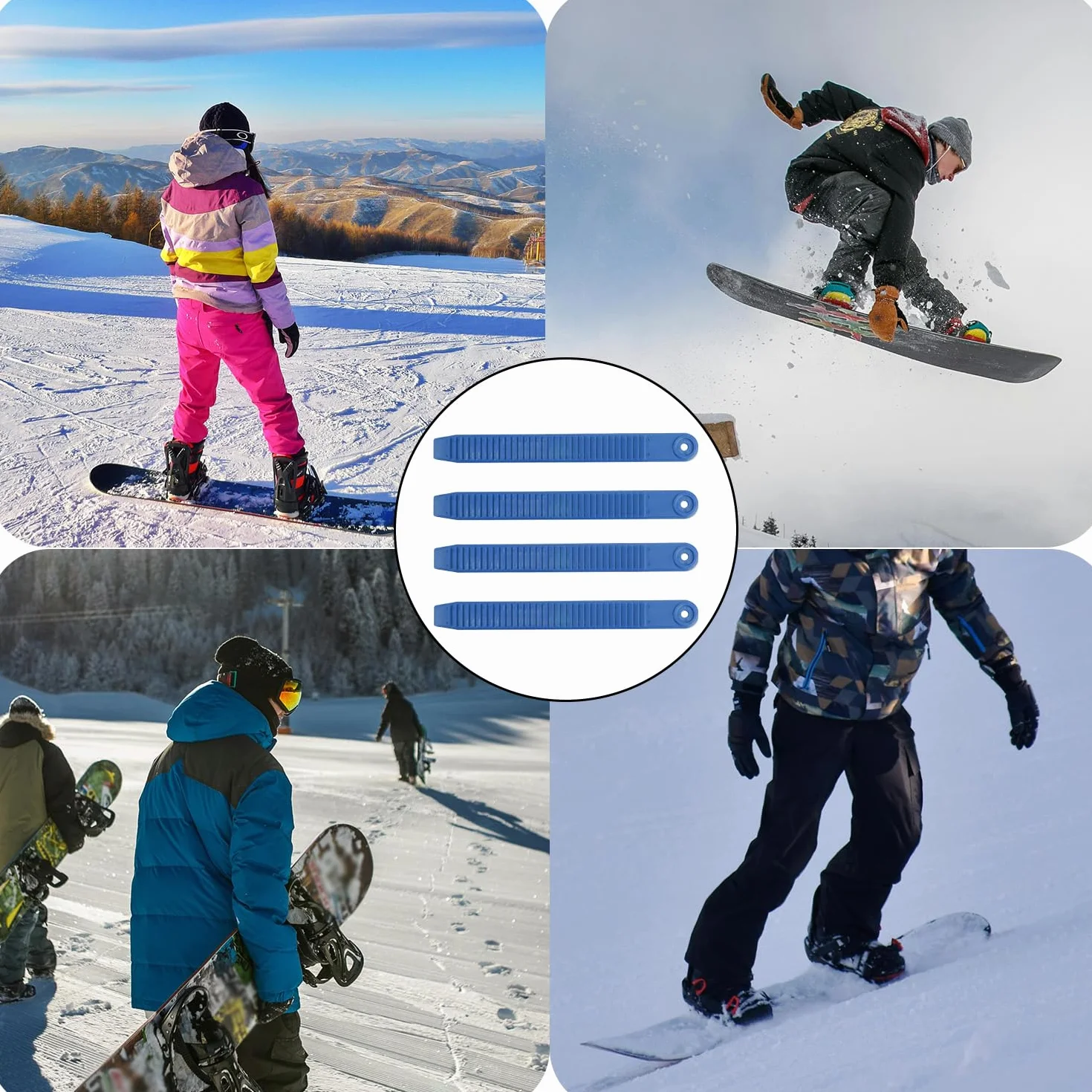 BOXOB Sangles de Fixation Snowboard de Rechange 20x2,1cm avec Vis Écrous et Rondelles