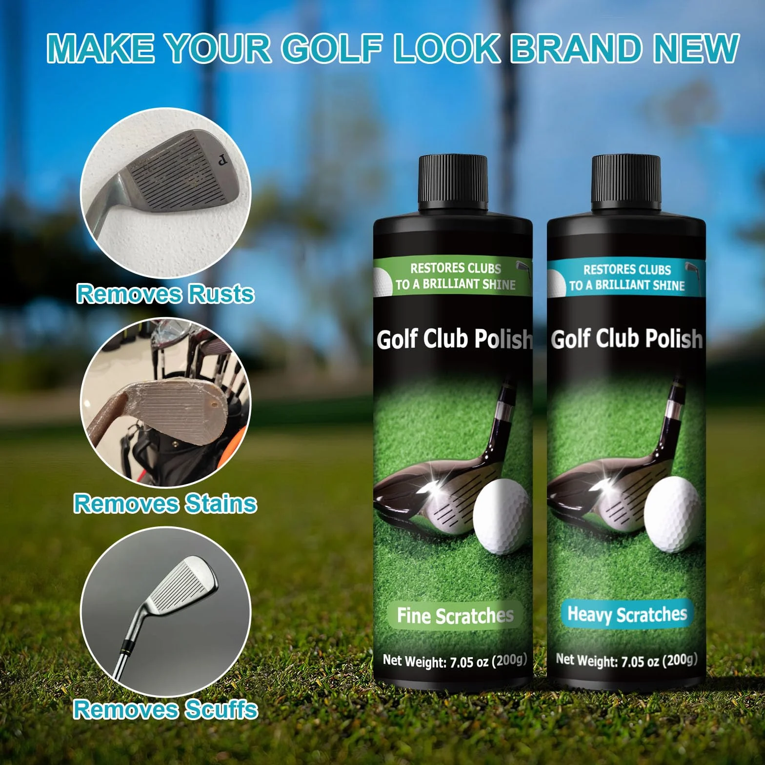 Kit de polissage pour club de golf 410 ml, élimine éraflures et rayures, métal, zinc, aluminium, acier