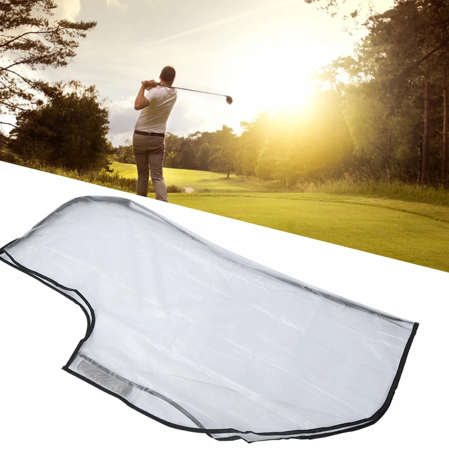 Housse de Pluie pour Sac de Golf, Transparent Capuche de Protection étanche pour Chariot