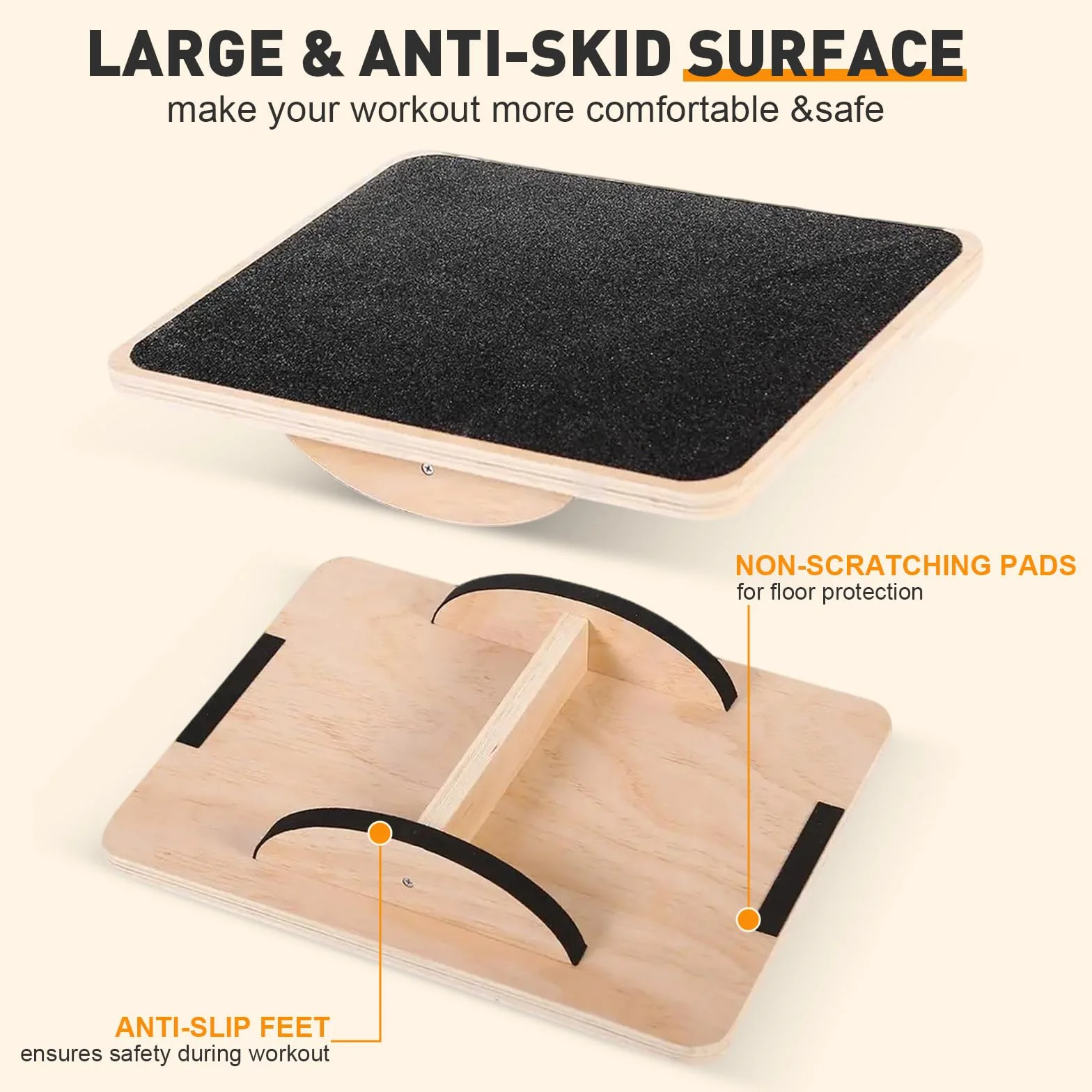 Planche d'équilibre en bois antidérapant pour surf, sport, physiothérapie et fitness