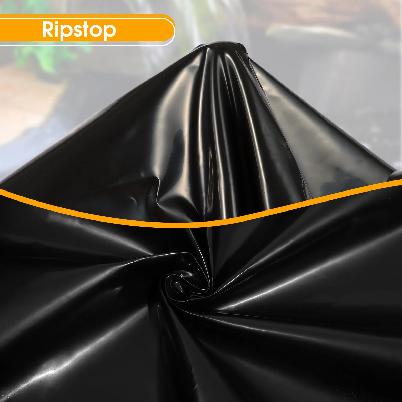 Bâche pour bassin LDPE noir 157x197 pouces résistante à la déchirure lourde