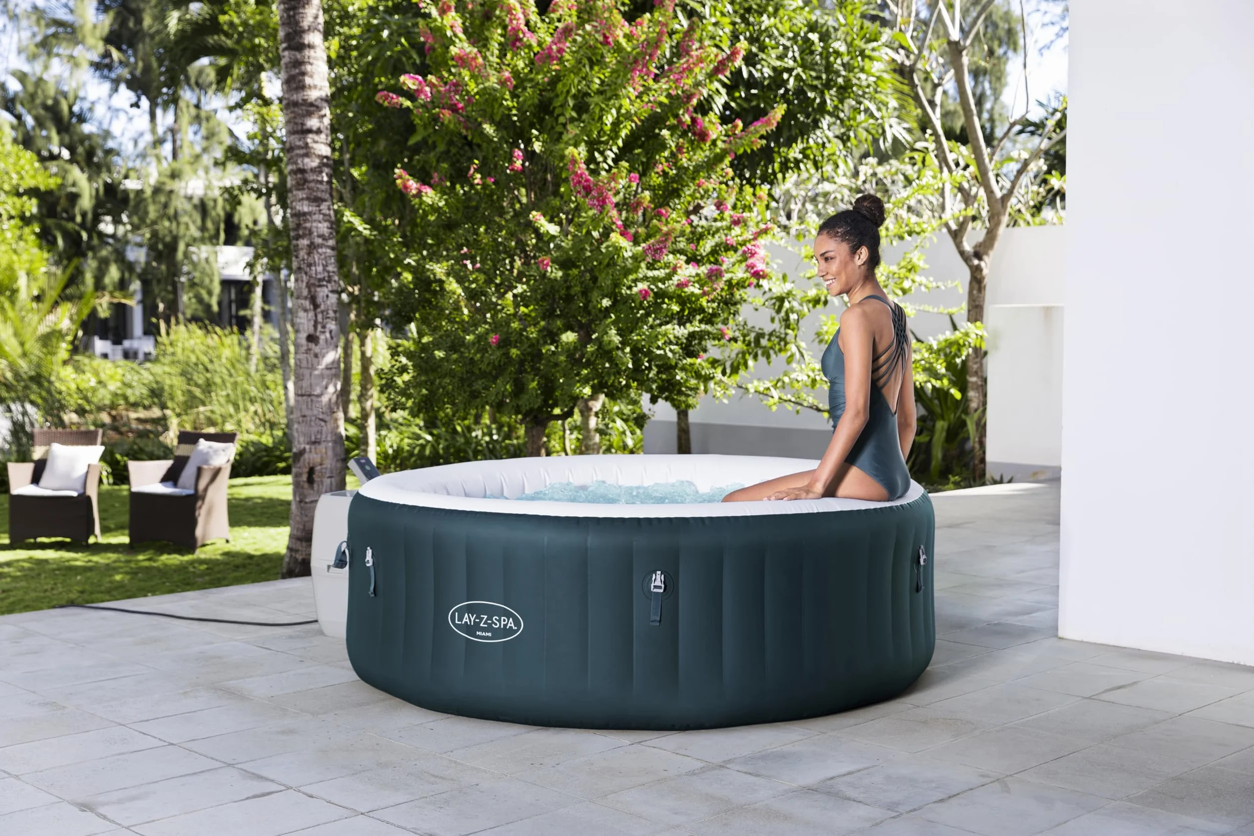 Bestway Spa Gonflable Miami AirJet 196x196x66 cm Vert foncé
