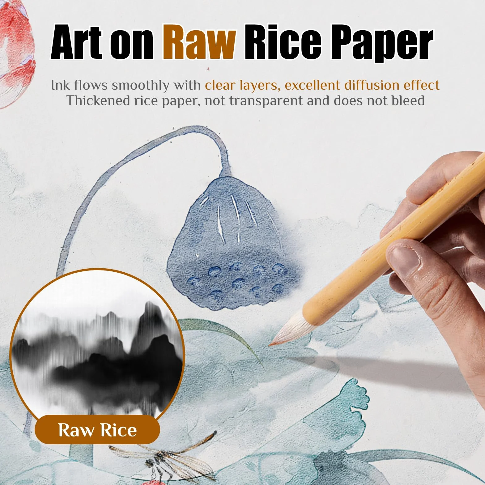 Papier de riz Xuan 120pcs 35x25cm pour Calligraphie chinoise et Peinture