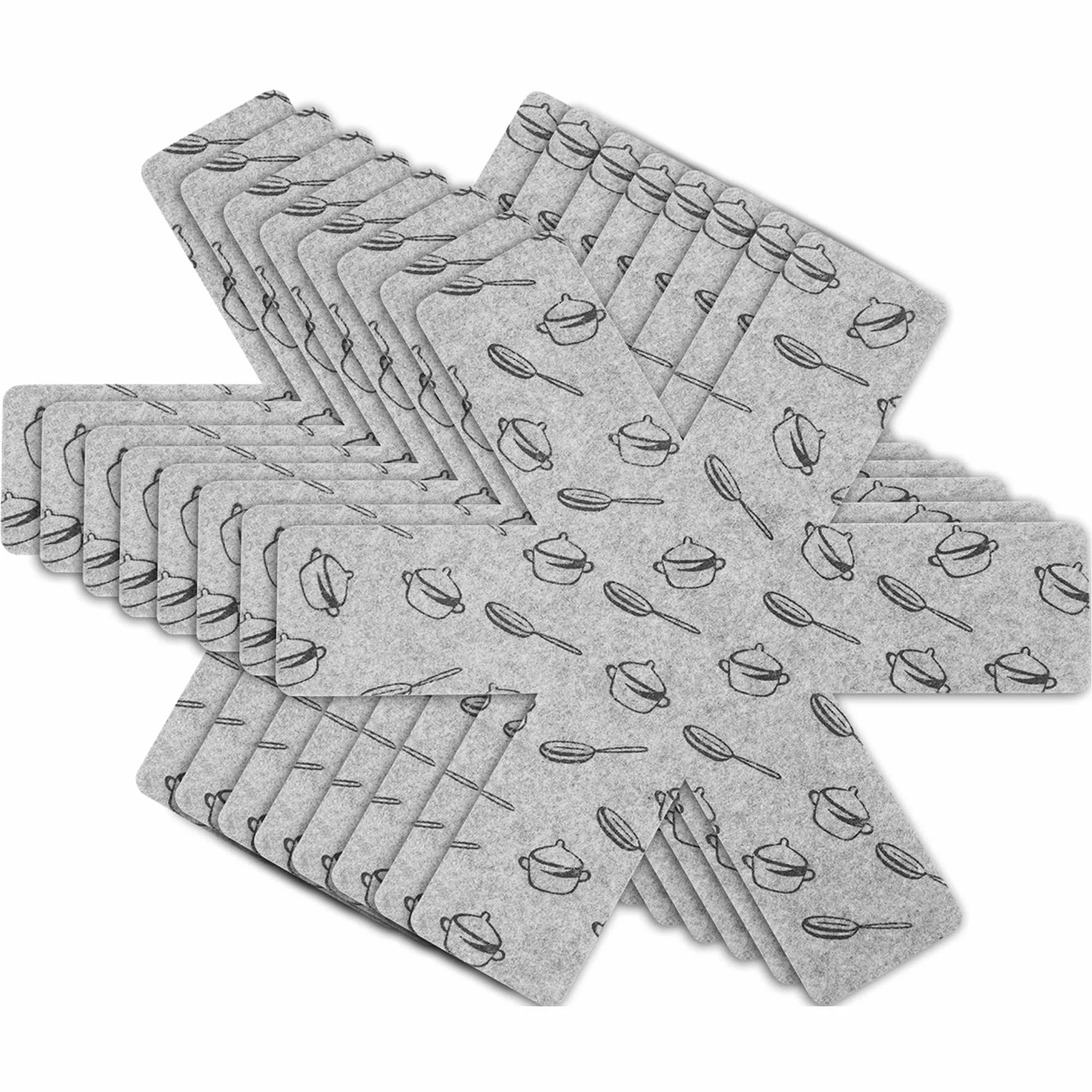 Flintronic Protection Casseroles et Protège-Poêle 8 Pièces 38 cm Coussinets d'Intercalaire Anti-Rayures Cuisine