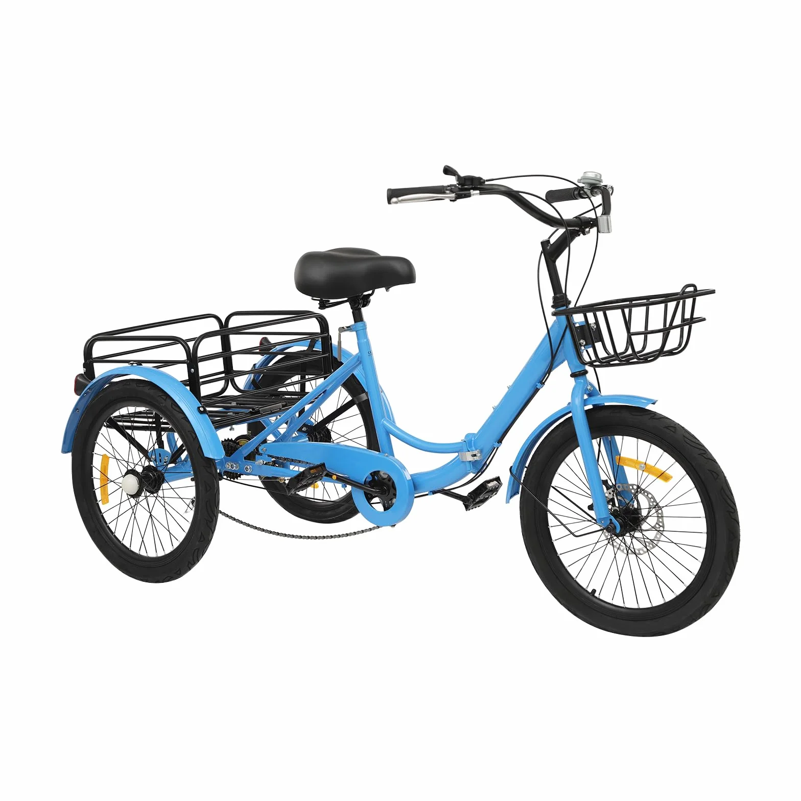Tricycle adulte 20" pliable à 7 vitesses à 3 roues pour adultes - Pour homme et femme - Tricycle senior - Frein à disque Cruiser Tricycle avec serrure et 2