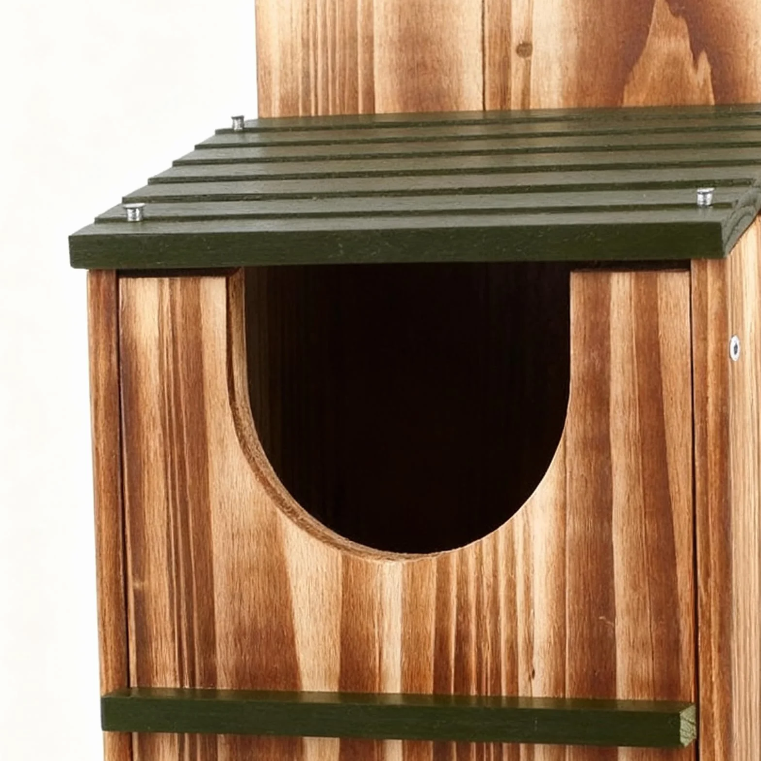 Niche pour écureuils en bois carbonisé 14,5 x 12 x 8,6 pouces, habitat extérieur durable