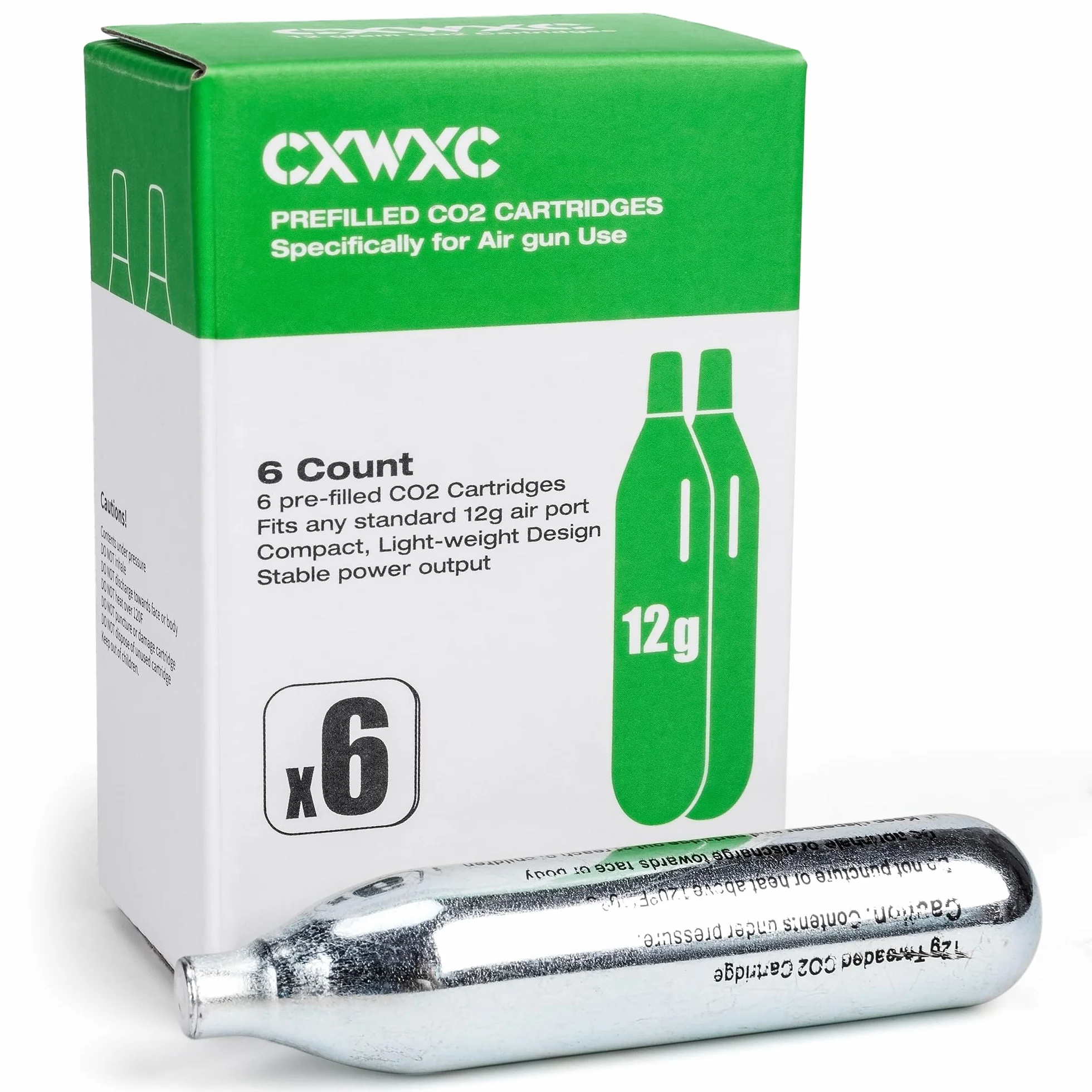 Capsules de CO2 8g/12g – Haute pureté 99,9% – Boîtier en acier – Click-Lock – Pour appareils à pression d'air