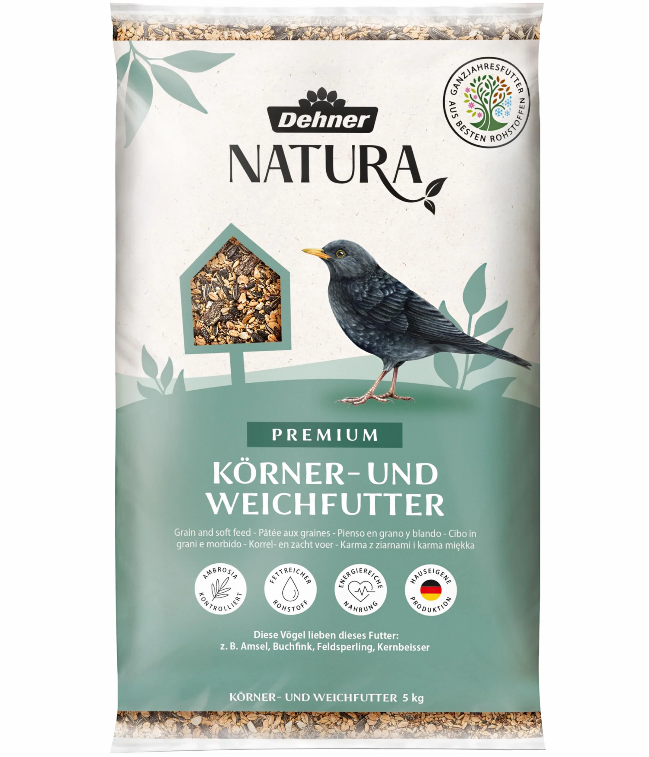 Dehner Natura Premium Nourriture pour Oiseaux Sauvages, Aliment Gras 5 kg