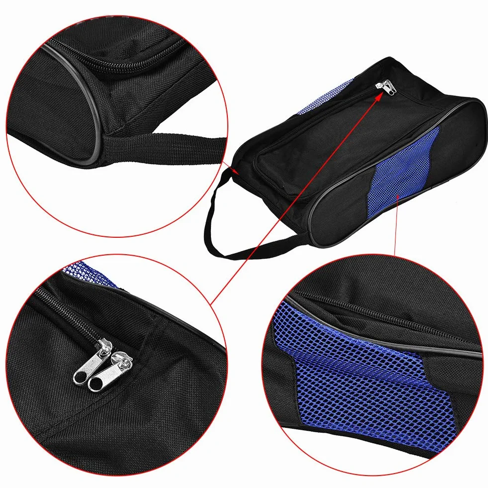 VBESTLIFE Sac à Chaussures de Sport Respirant à Glissière, Rangement pour Chaussures, 2 Couleurs (Noir et Bleu)