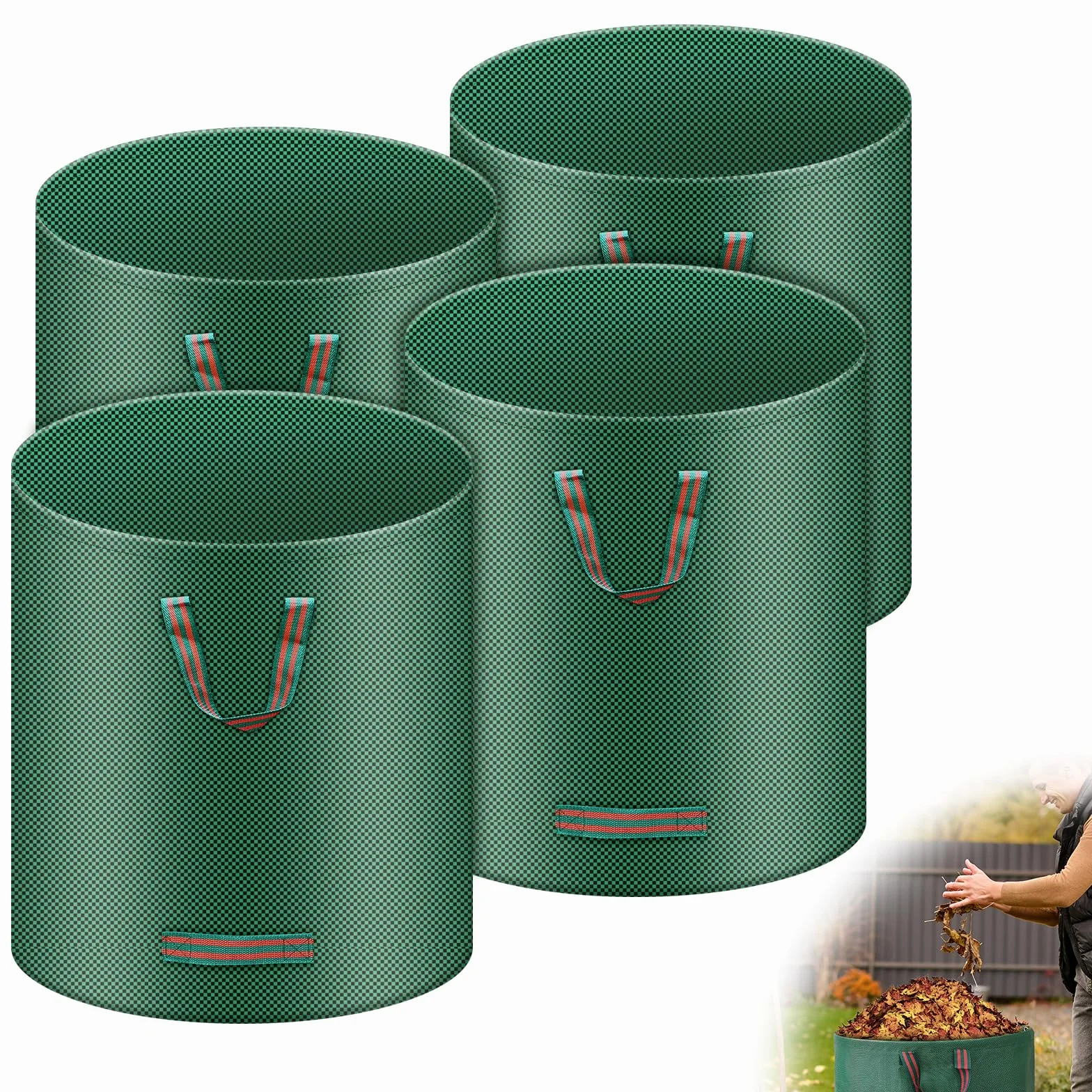 Sacs de Jardin Indéchirables 272L Autoportant Big Bag avec Poignées Étanche Pliable 150 g/m²