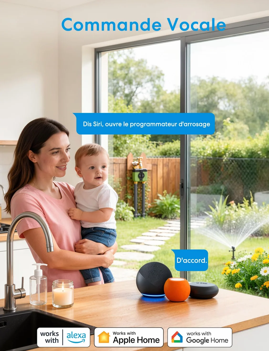 Meross Programmateur Arrosage WiFi 2 Voies MST200, Arrosage Automatique Contrôle à Distance Compatible Apple HomeKit Alexa Google Home, 2.4GHz