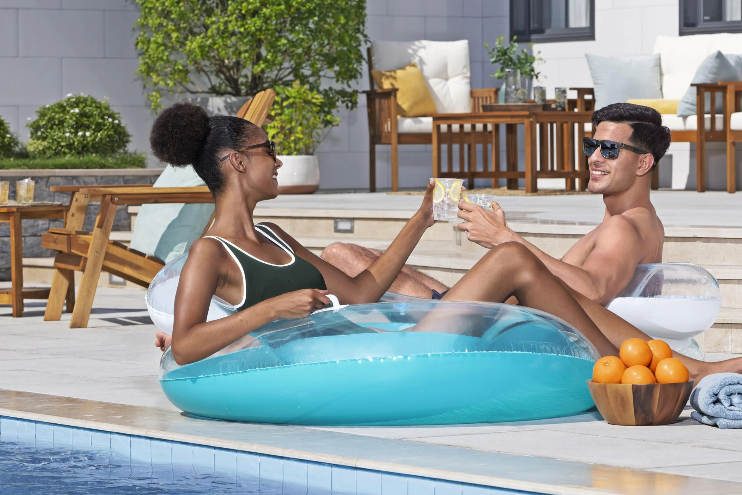 Bestway Bouée de Natation Double Cool Comfort Deluxe de 1,88 m x 1,17 m