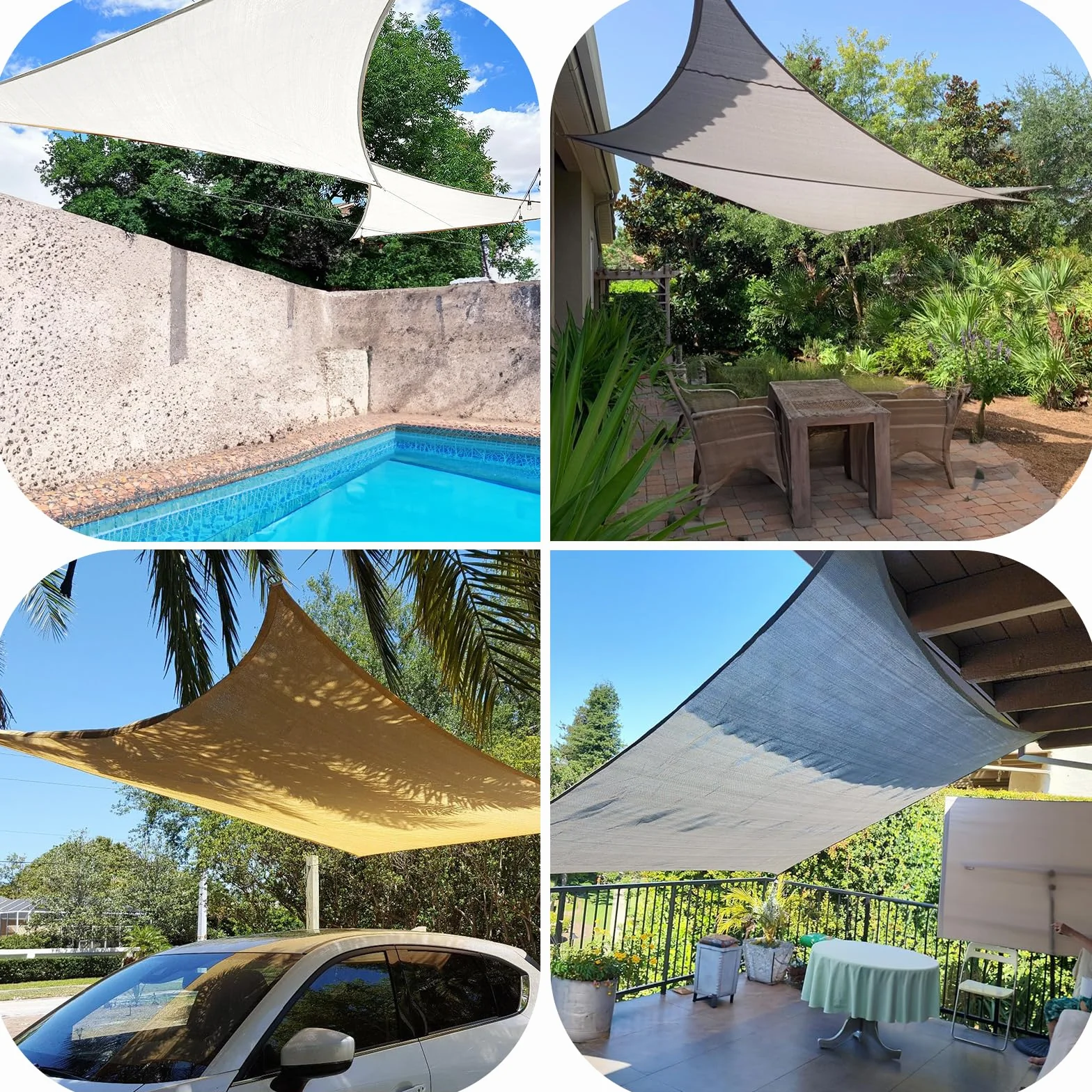 Voile d'ombrage Carré 2.5x2.5m Imperméable 95% UV Protection Extérieur Antracite