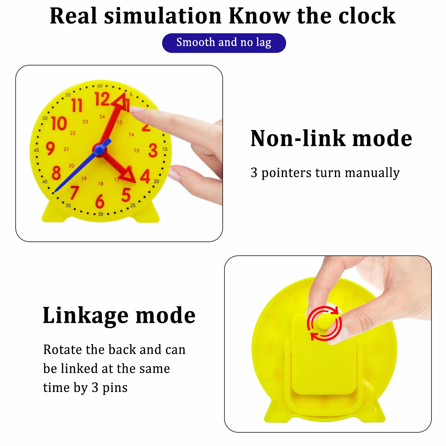 CONNECTION Horloge Enfant Apprentissage Heure Éducative Garçon Fille Apprendre l'Heure Maternelle Primaire