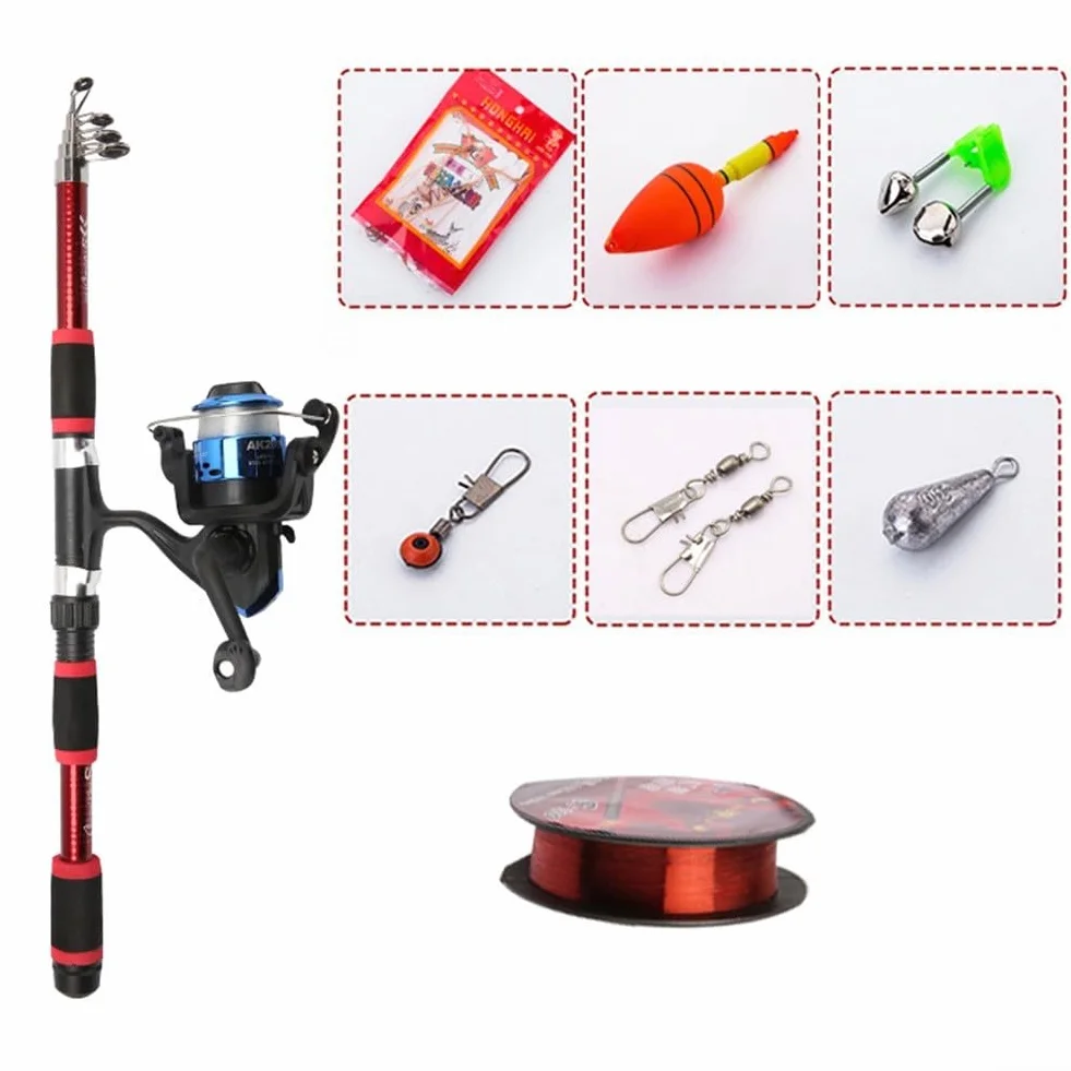 Kit canne à pêche pratique 1 82 m pour installation rapide avec accessoires essentiels pour réussir