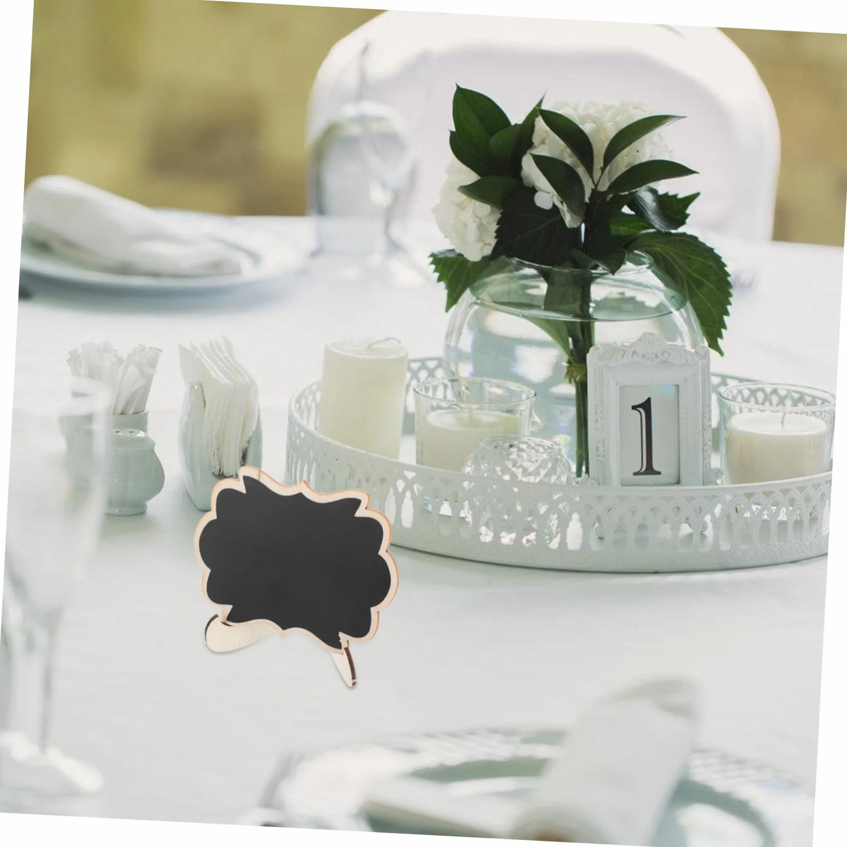 Healifty 10 pièces Mini Tableau Ardoise avec Support Bois Étiquettes Buffet Alimentaires Réutilisables pour Décorations Fêtes Mariage