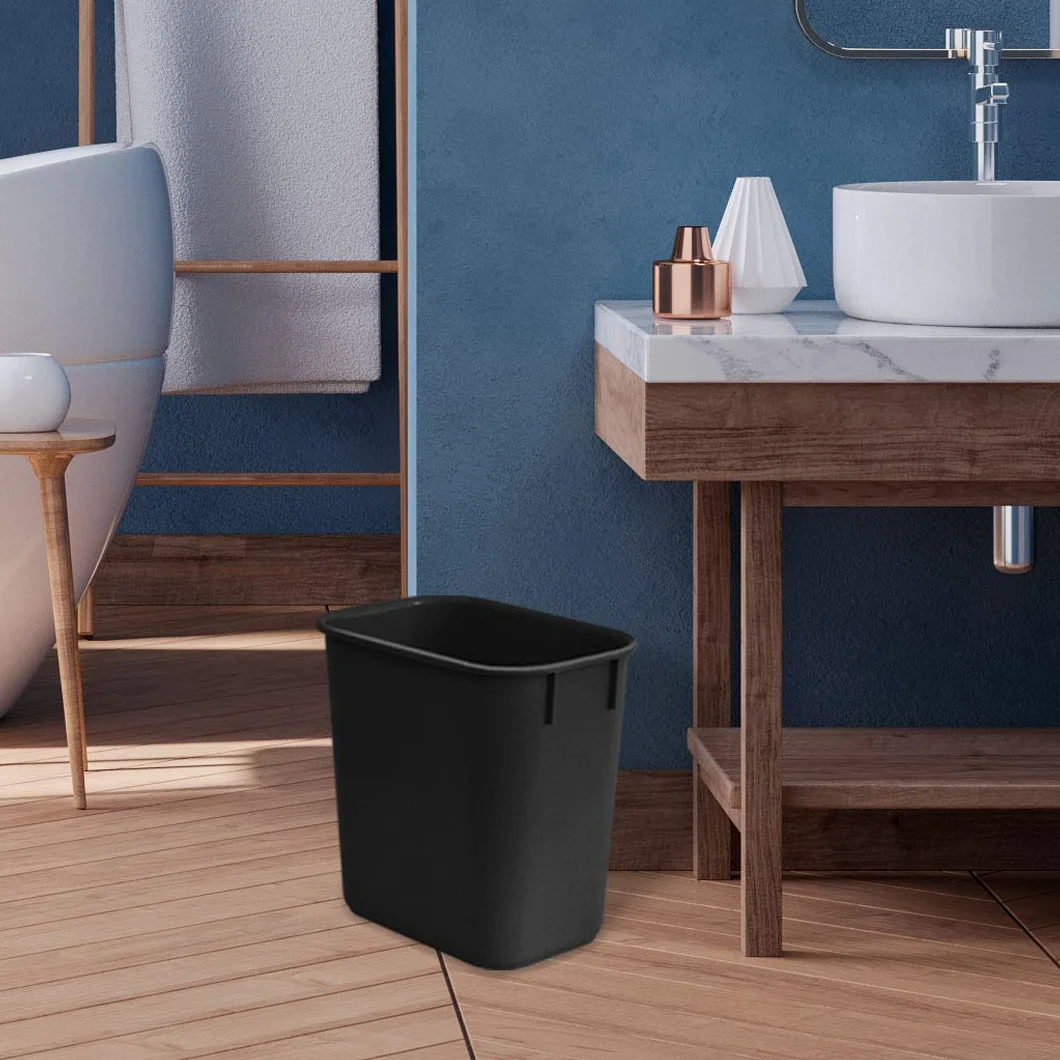Acrimet Corbeille Poubelle bureau 12 litres plastique noire lot de 4