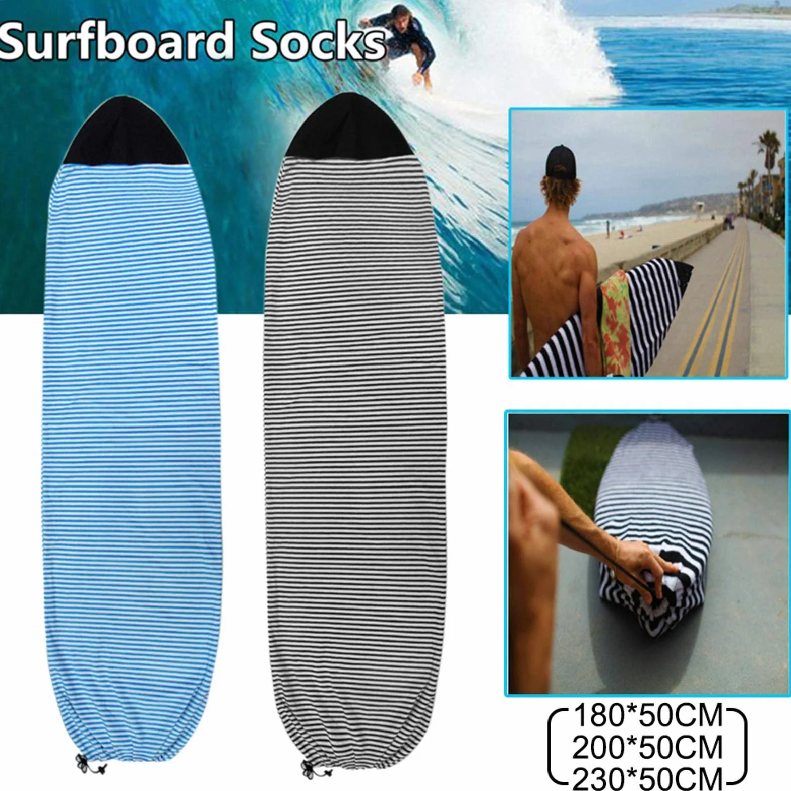 windyday 6.3 ' ' / 6.6 ' ' / 7 ' ' Planche Surf Chaussettes À Séchage Rapide Couverture Stockage Protection pour Snowboard et Sport de Glisse