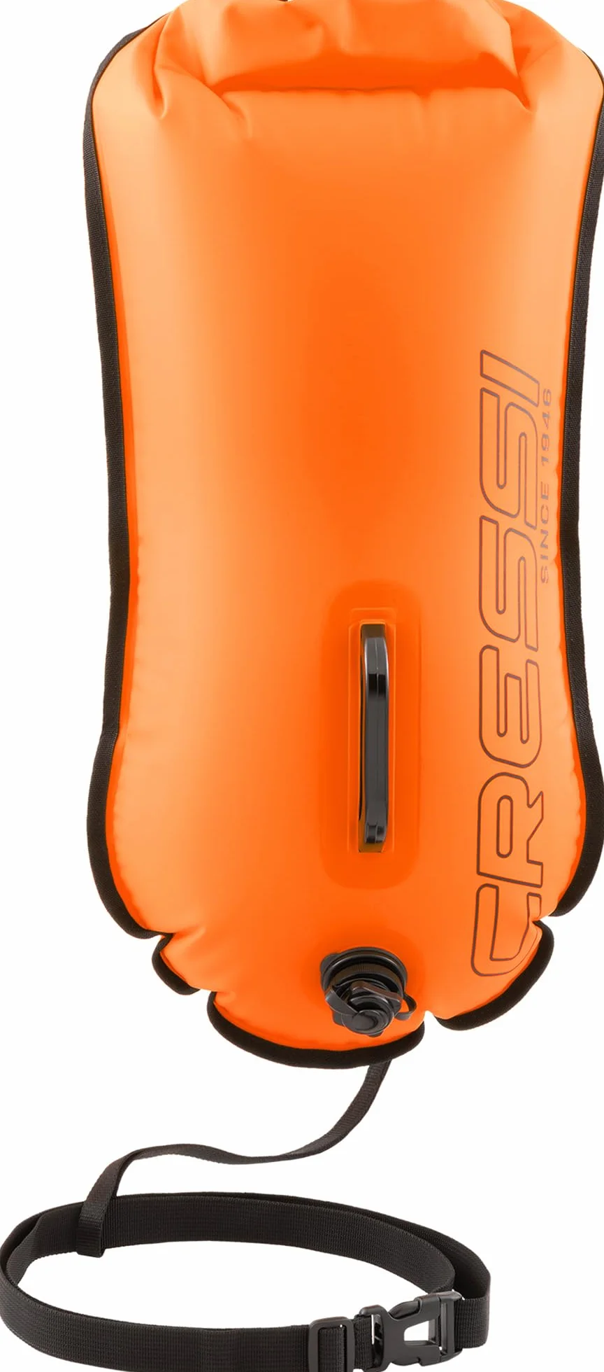 Cressi Depuis 1946 - Glide Pro Swim Buoy - Bouée de Signalisation, Gonflable, Pratique et Compacte Visibilité Maximale des Nageurs, Plongeurs et Triathlètes en Mer ou en Eaux Libres - Orange - 28L