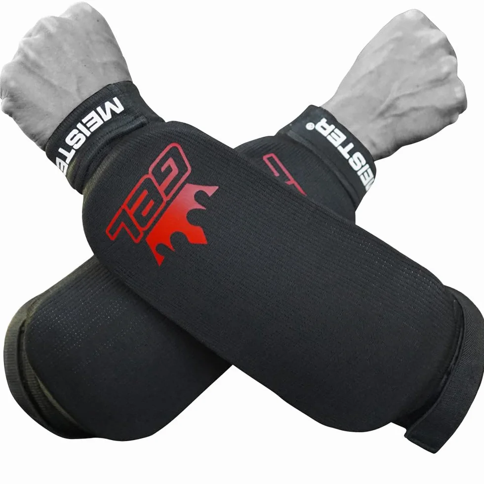 Meister Protège-Bras en Tissu Élastique MMA avec Rembourrage en Gel Intégré (Paire)