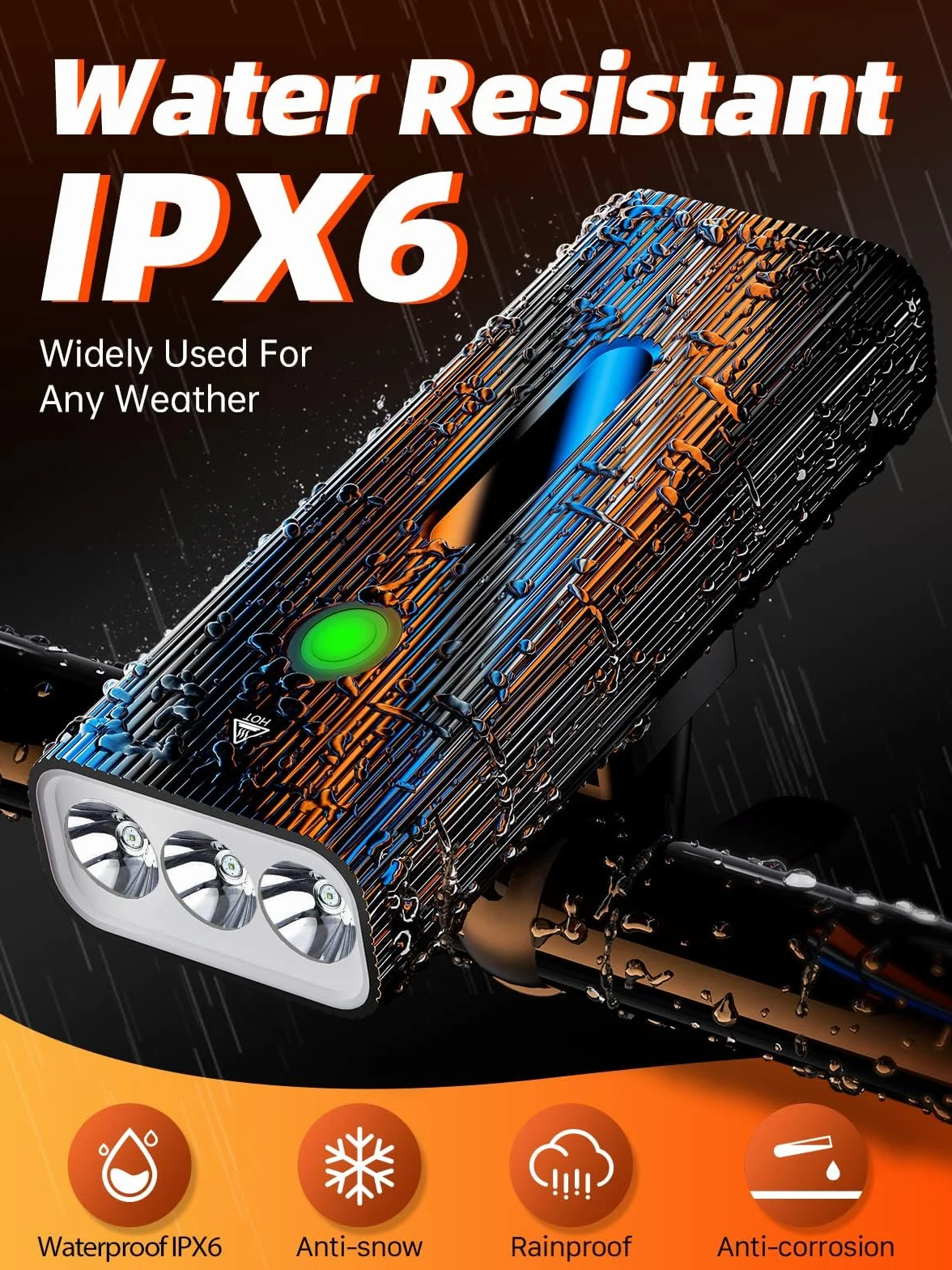 IPSXP 6000 Lumens Lumiere Velo,14+ Heures Temps d'endurance & IPX6 Étanchéité, Chargement USB Eclairage Velo Avant et Arriere,5 Modes, Bicycle Lights, Convient à Tous