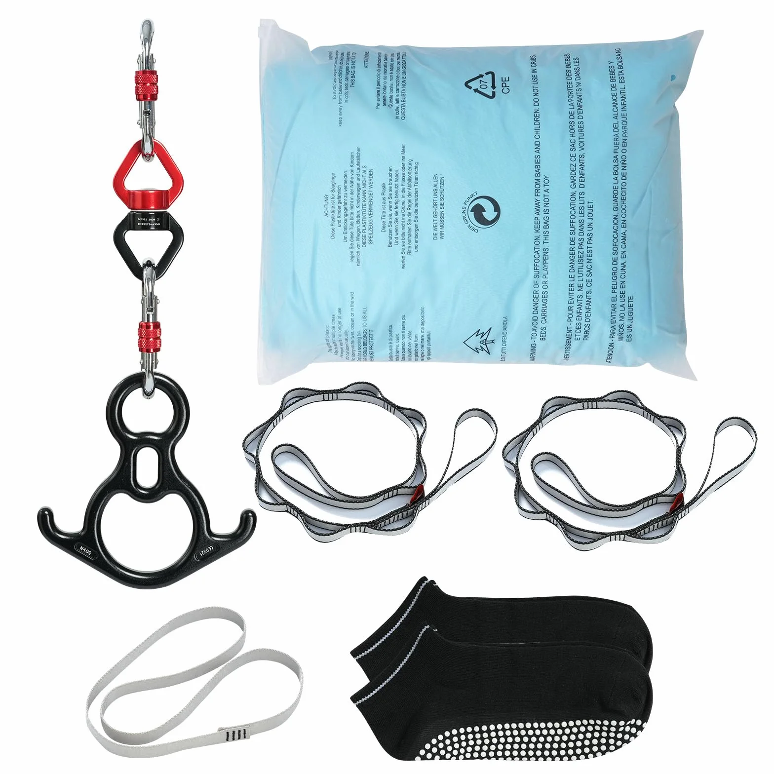 VEVOR Hamac de Yoga Aérien 10 x 2,8 m Kit Balançoire de Yoga Inversion Danse Aérienne en Nylon 100 g/m² Capacité Charge 1000 kg Vol Anti-gravité d'Air pour Fitness Musculation Pilates Gym Maison Bleu