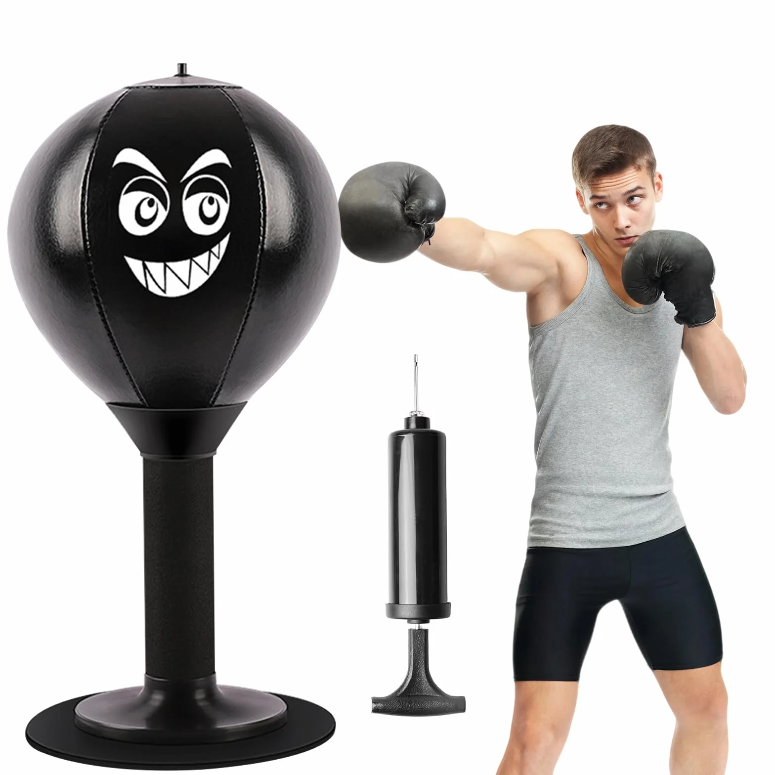 Punching-Ball de Bureau, Sac de Frappe de Bureau Autonome avec Ventouse, Rage Bag Sac de Frappe de Bureau Mini pour l’activité à la Maison et au Bureau pour réduire Le Stress