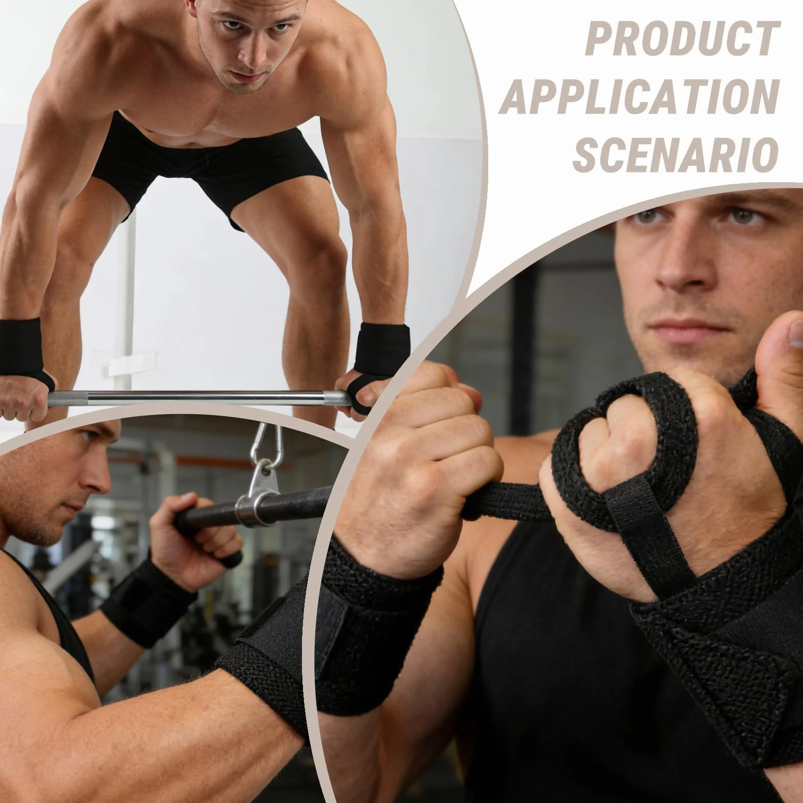 Bande Poignet Musculation 46,1cm,Noir,Soutien Poignet,Cuff Musculation Ajustable,Maintien Poignet pour Homme et Femme Stabilité Lors de l'entraînement à la Salle de Sport et à la Maison Gym
