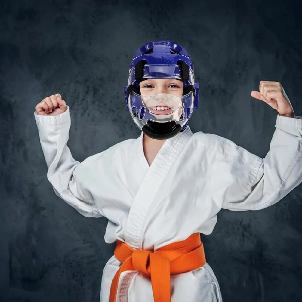Casque avec Protection Complète du Visage pour Garçon et Filles Taekwondo Équipement de Combat Taekwondo et Ventilation Respirante pour Compétition et Arts Martiaux