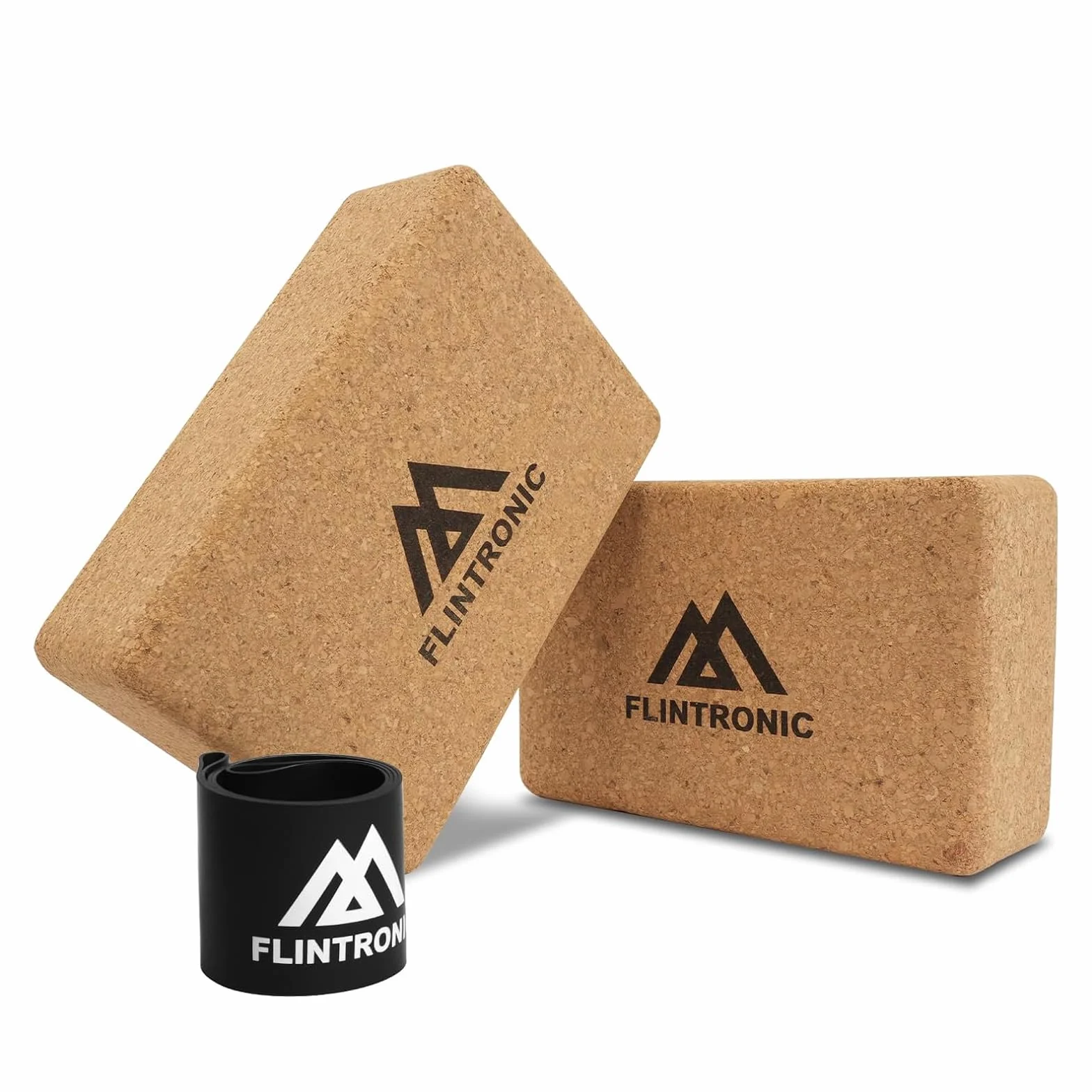 Flintronic Lot de 2 Blocs de Yoga, Brique Yoga Liège, Briques Yoga, 100% Naturel Briques de Mousse de Fitness, pour Pilates, Yoga, Étirement, Accessoires de Fitness, 22.5x14.5x7.5CM