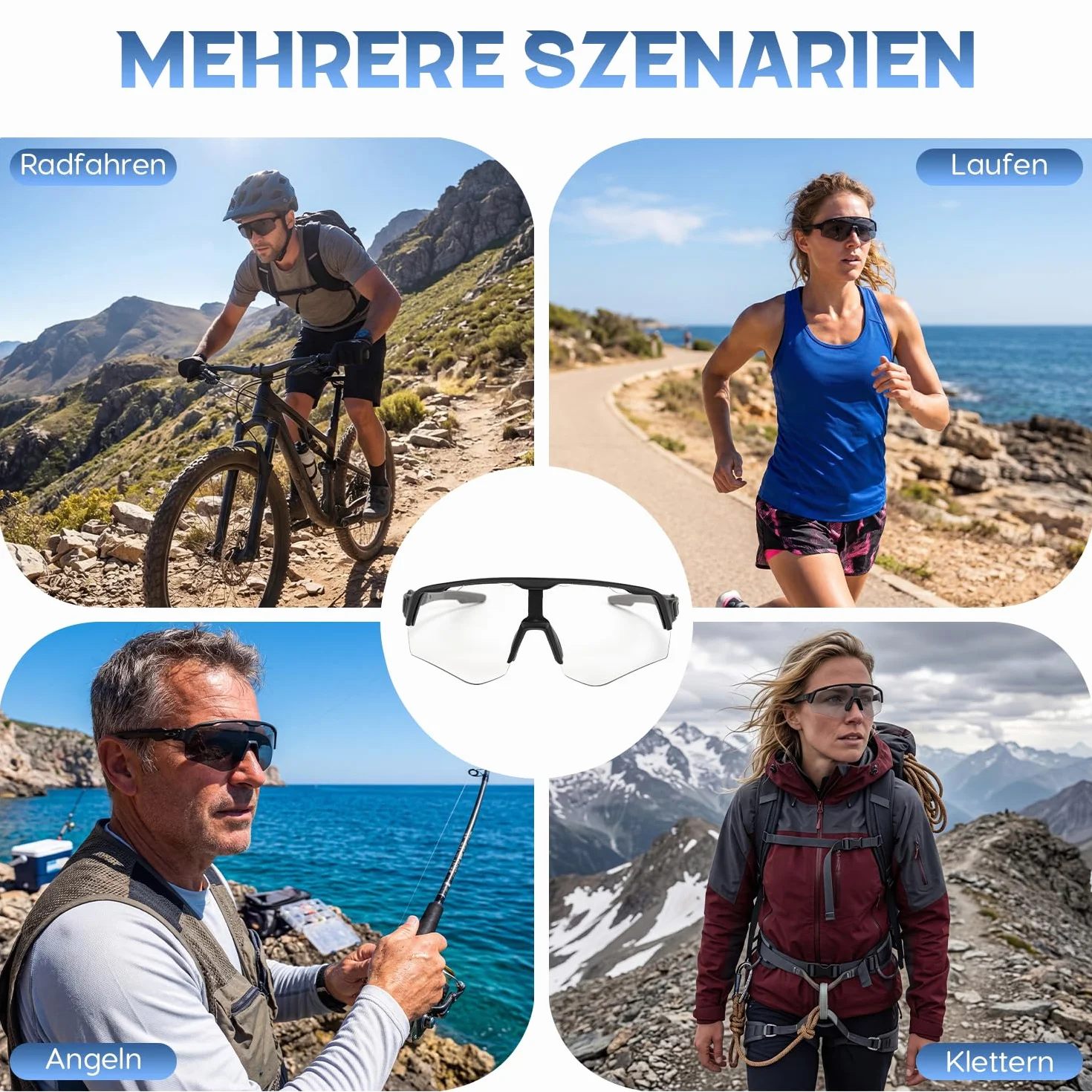 Lunettes de vélo auto-colorantes pour homme et femme, UV400, lunettes de course, lunettes de soleil, lunettes de vélo de course pour vélo VTT